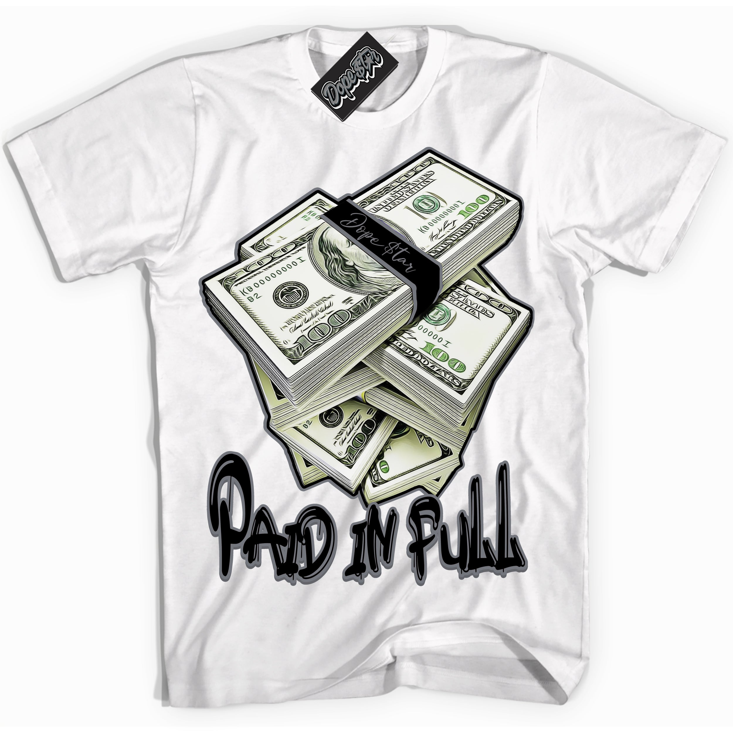 AJ12 Retro Barons ‘Paid In Full – White Streetwear T-Shirt | Sneaker Matching shirt for AJ12 Retro Barons | Graphic Tee for Men & Women Streetwear by Sneaker Shirts Outlet.