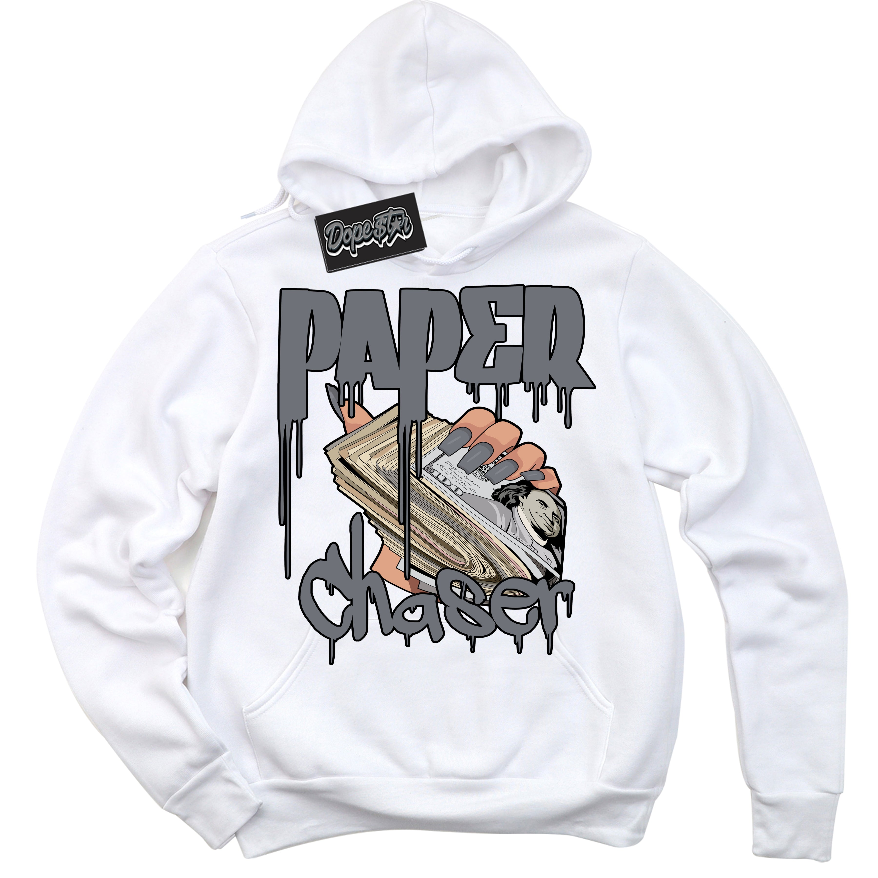 AJ12 Retro Barons ‘Paper Chaser – White Streetwear Hoodie | Sneaker Matching sweatshirt for AJ12 Retro Barons | Graphic Hoodie for Men & Women Streetwear by Sneaker Shirts Outlet.