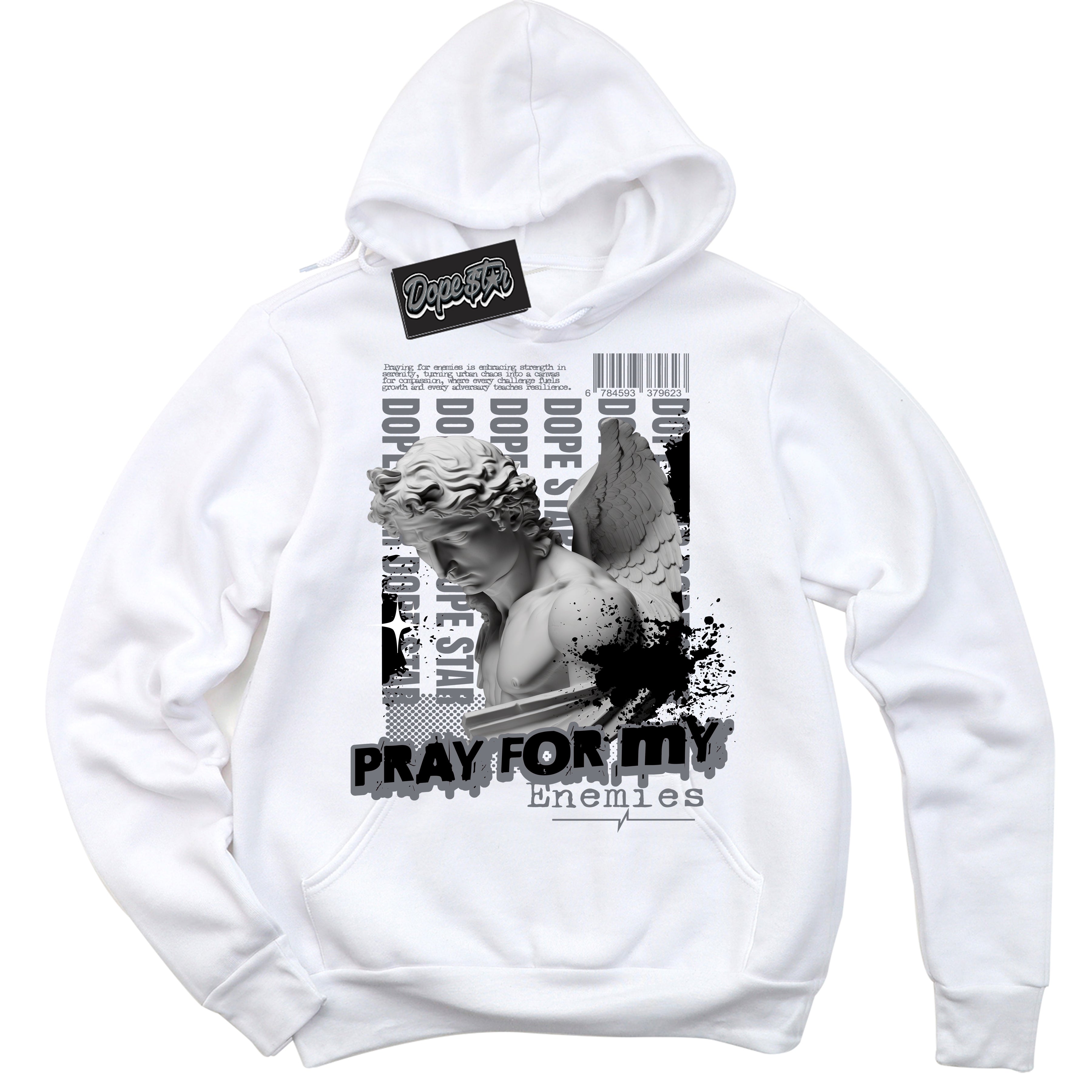 AJ12 Retro Barons ‘Pray Enemies – White Streetwear Hoodie | Sneaker Matching sweatshirt for AJ12 Retro Barons | Graphic Hoodie for Men & Women Streetwear by Sneaker Shirts Outlet.