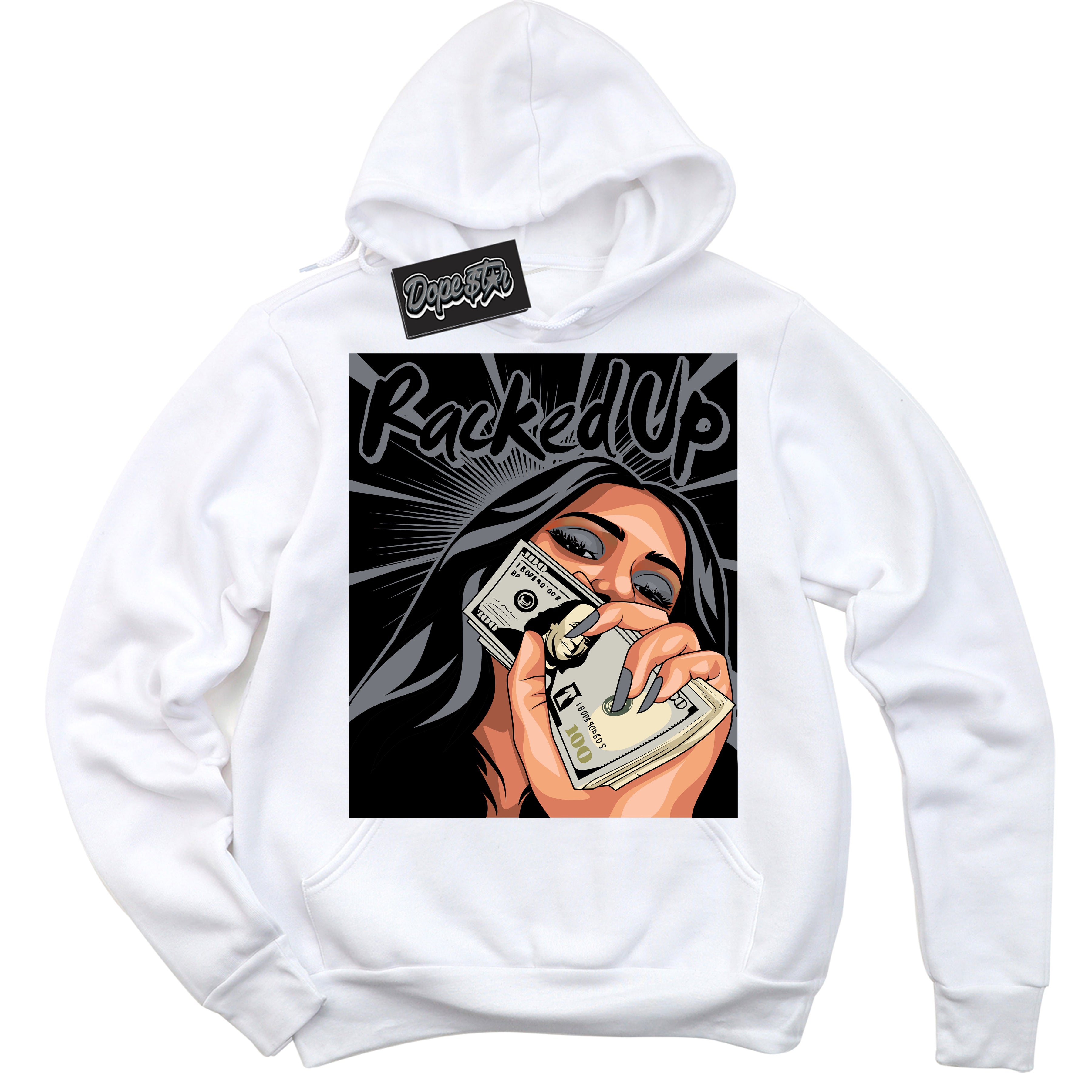 AJ12 Retro Barons ‘Racked Up – White Streetwear Hoodie | Sneaker Matching sweatshirt for AJ12 Retro Barons | Graphic Hoodie for Men & Women Streetwear by Sneaker Shirts Outlet.