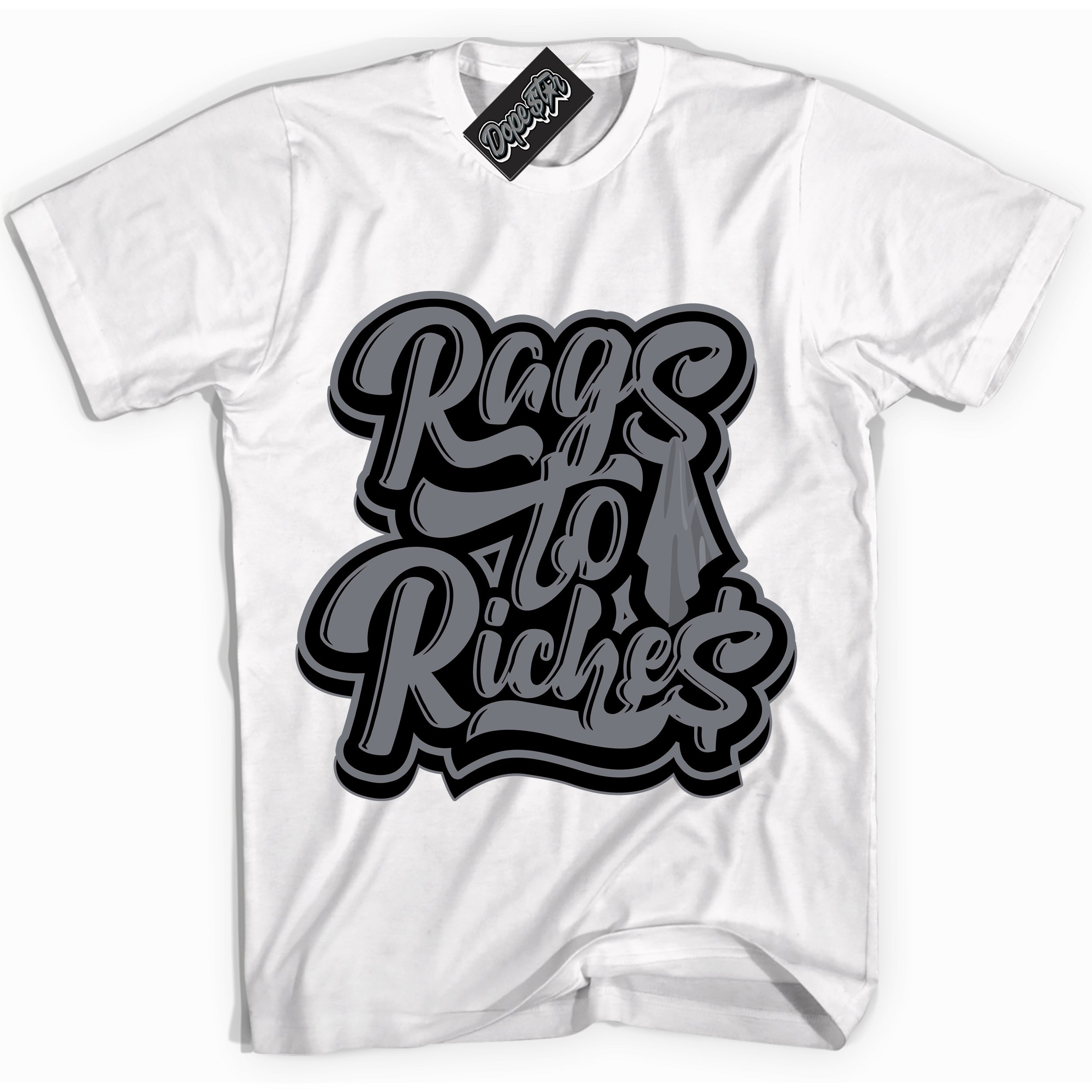 AJ12 Retro Barons ‘Rags To Riches – White Streetwear T-Shirt | Sneaker Matching shirt for AJ12 Retro Barons | Graphic Tee for Men & Women Streetwear by Sneaker Shirts Outlet.