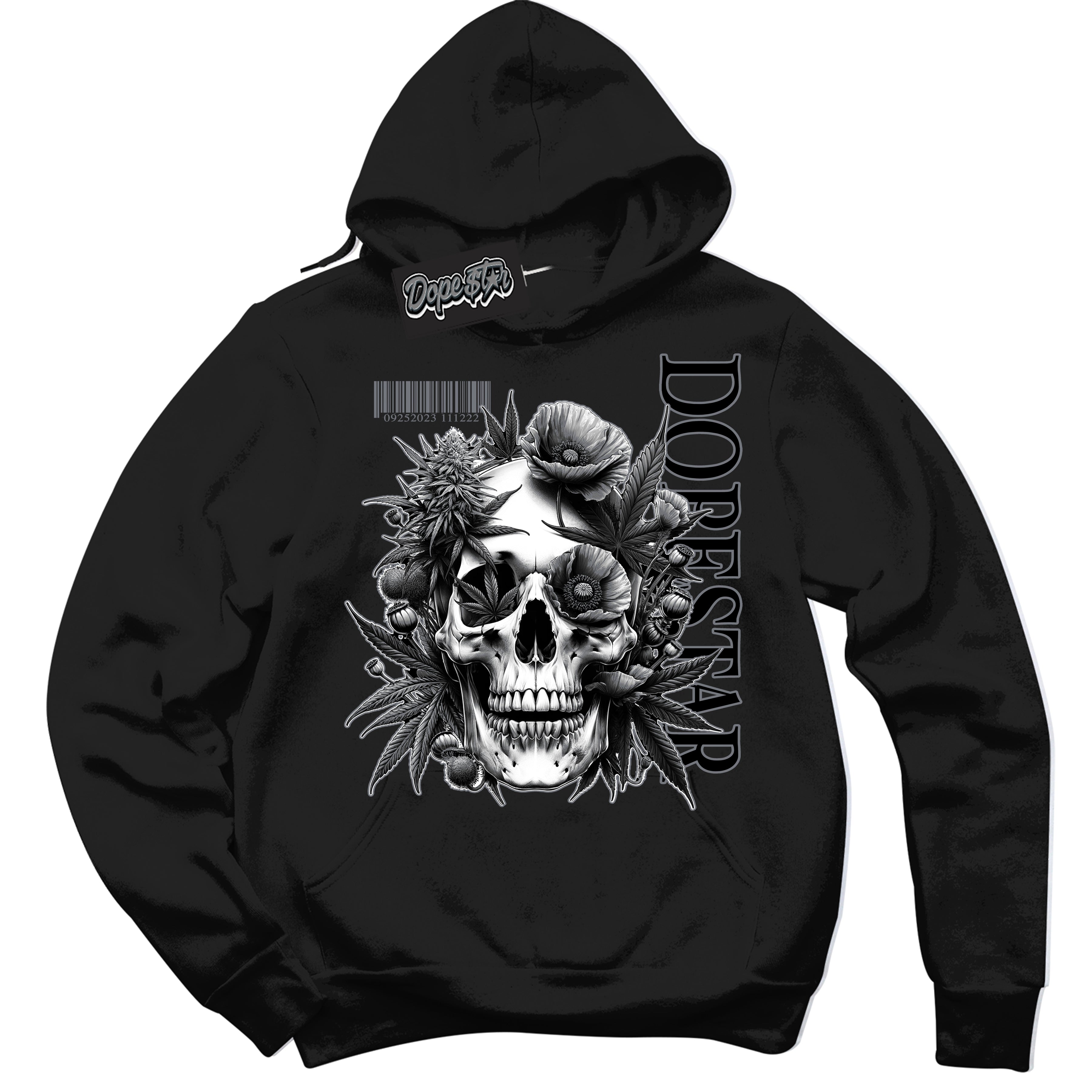 AJ12 Retro Barons ‘Skull Poppies – Black Streetwear Hoodie | Sneaker Matching sweatshirt for AJ12 Retro Barons | Graphic Hoodie for Men & Women Streetwear by Sneaker Shirts Outlet.