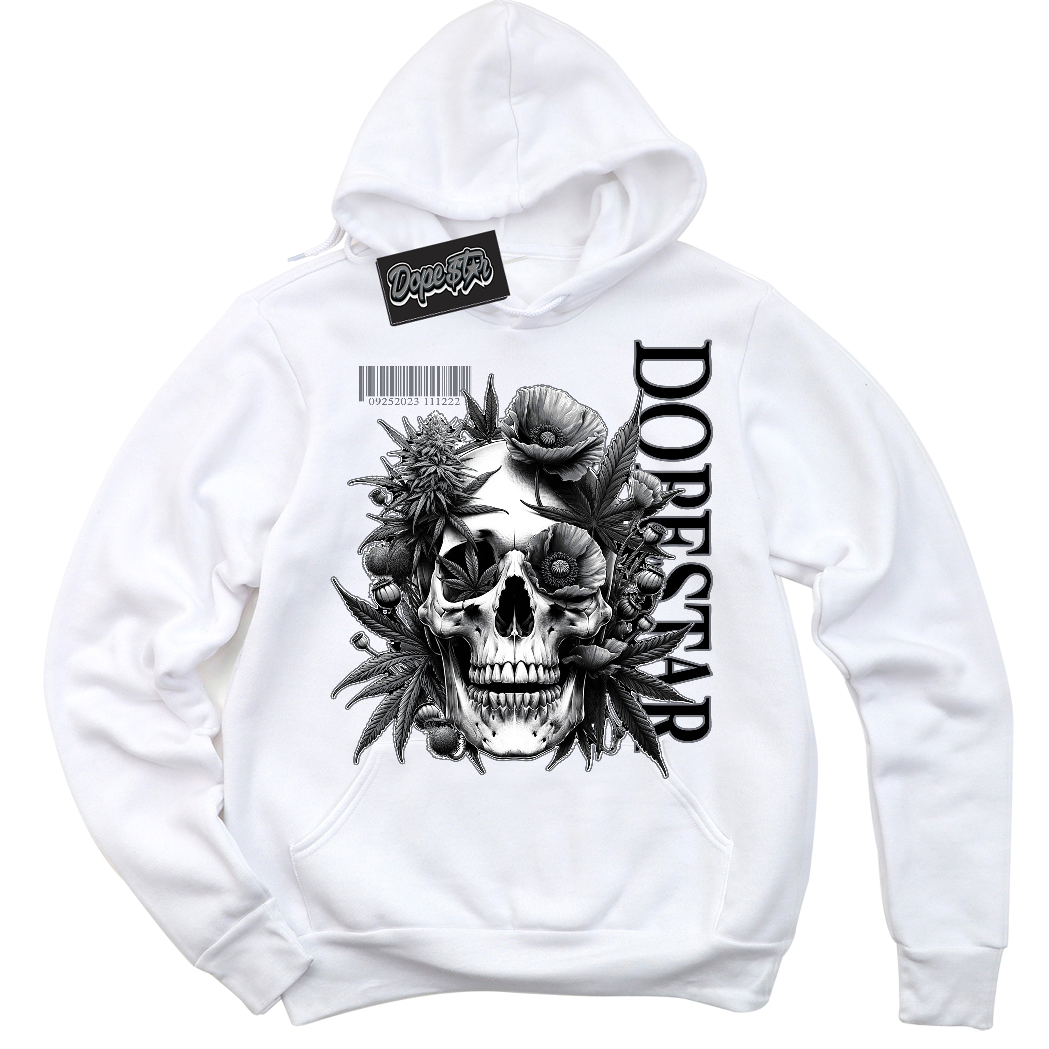 AJ12 Retro Barons ‘Skull Poppies – White Streetwear Hoodie | Sneaker Matching sweatshirt for AJ12 Retro Barons | Graphic Hoodie for Men & Women Streetwear by Sneaker Shirts Outlet.