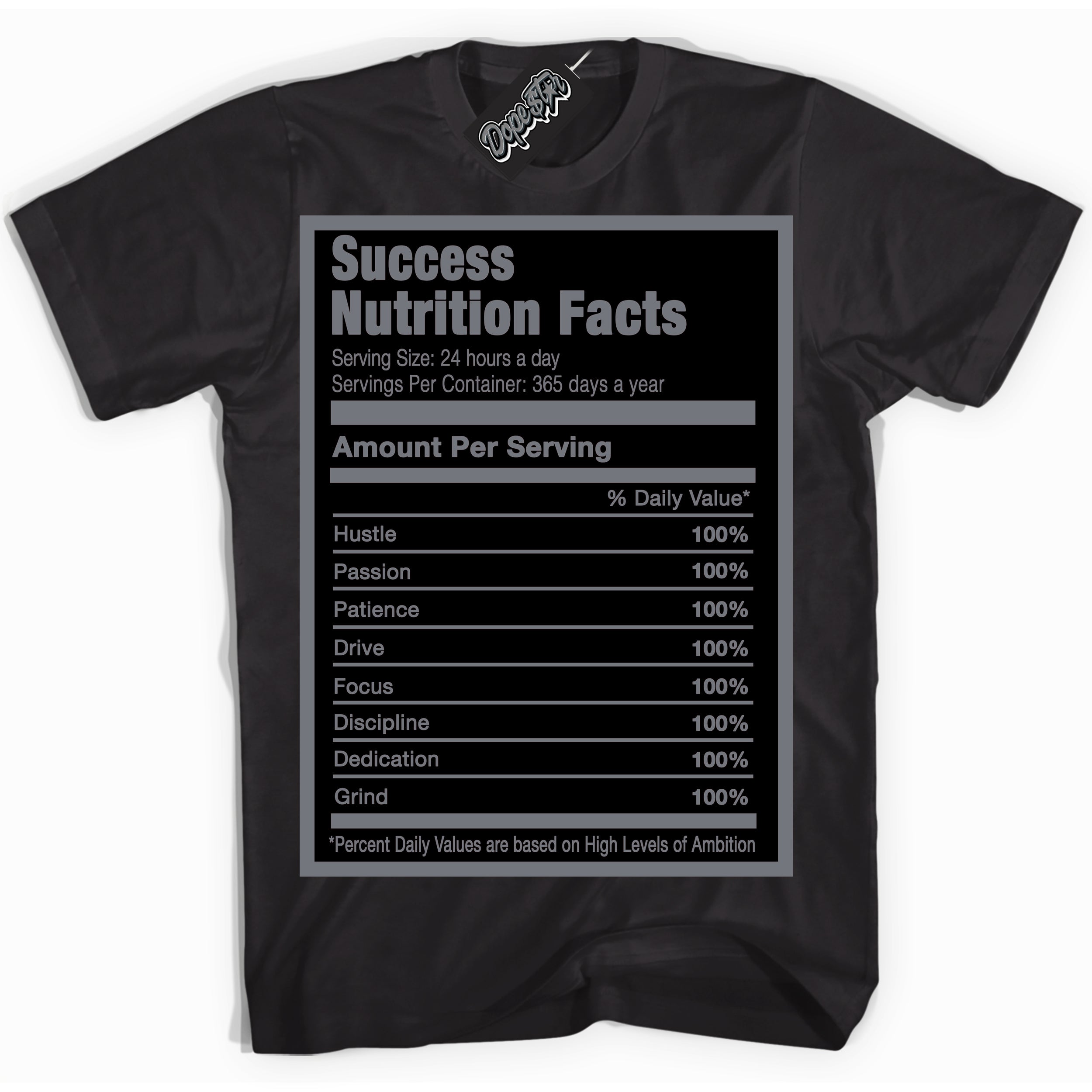 AJ12 Retro Barons ‘Success Nutrition – Black Streetwear T-Shirt | Sneaker Matching shirt for AJ12 Retro Barons | Graphic Tee for Men & Women Streetwear by Sneaker Shirts Outlet.