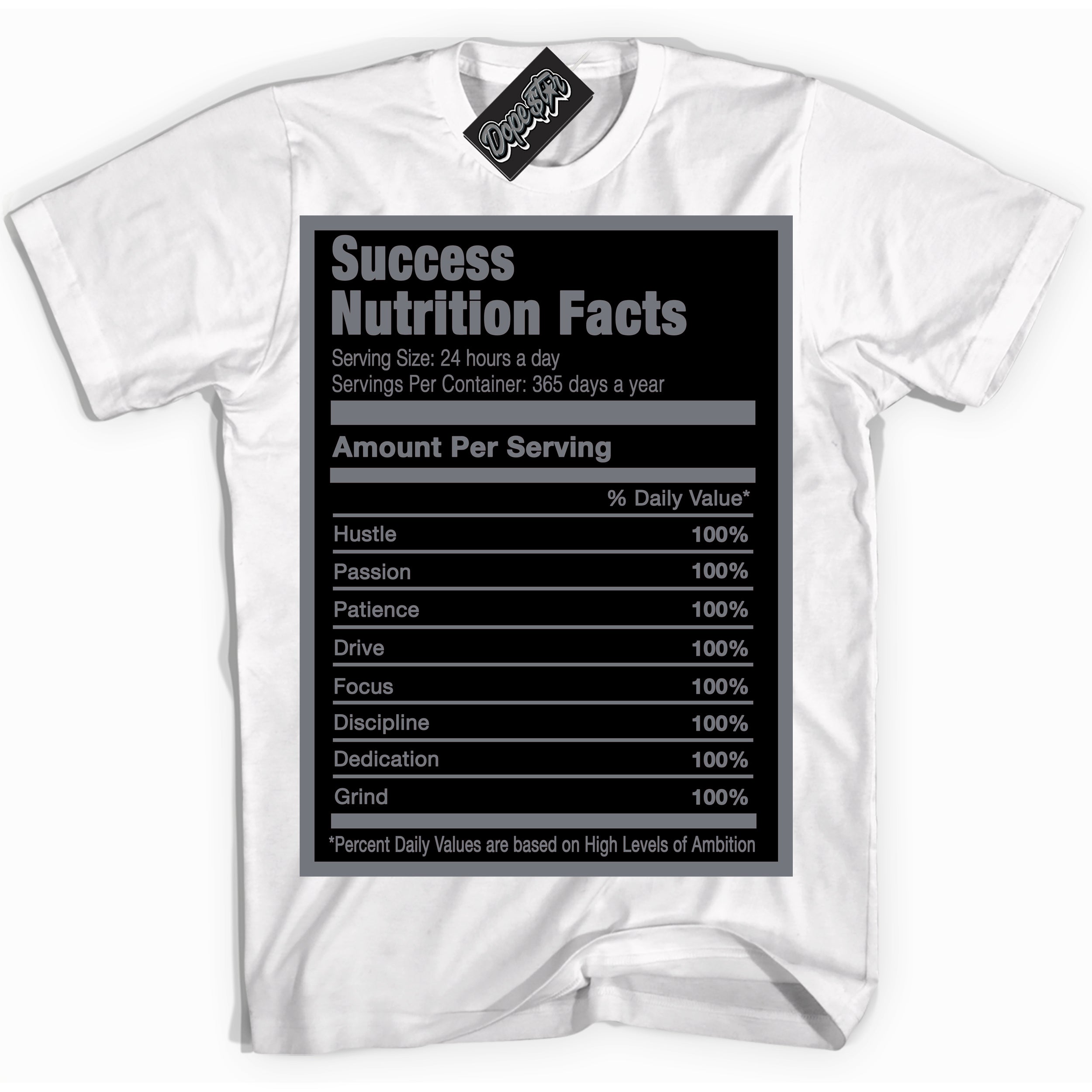 AJ12 Retro Barons ‘Success Nutrition – White Streetwear T-Shirt | Sneaker Matching shirt for AJ12 Retro Barons | Graphic Tee for Men & Women Streetwear by Sneaker Shirts Outlet.