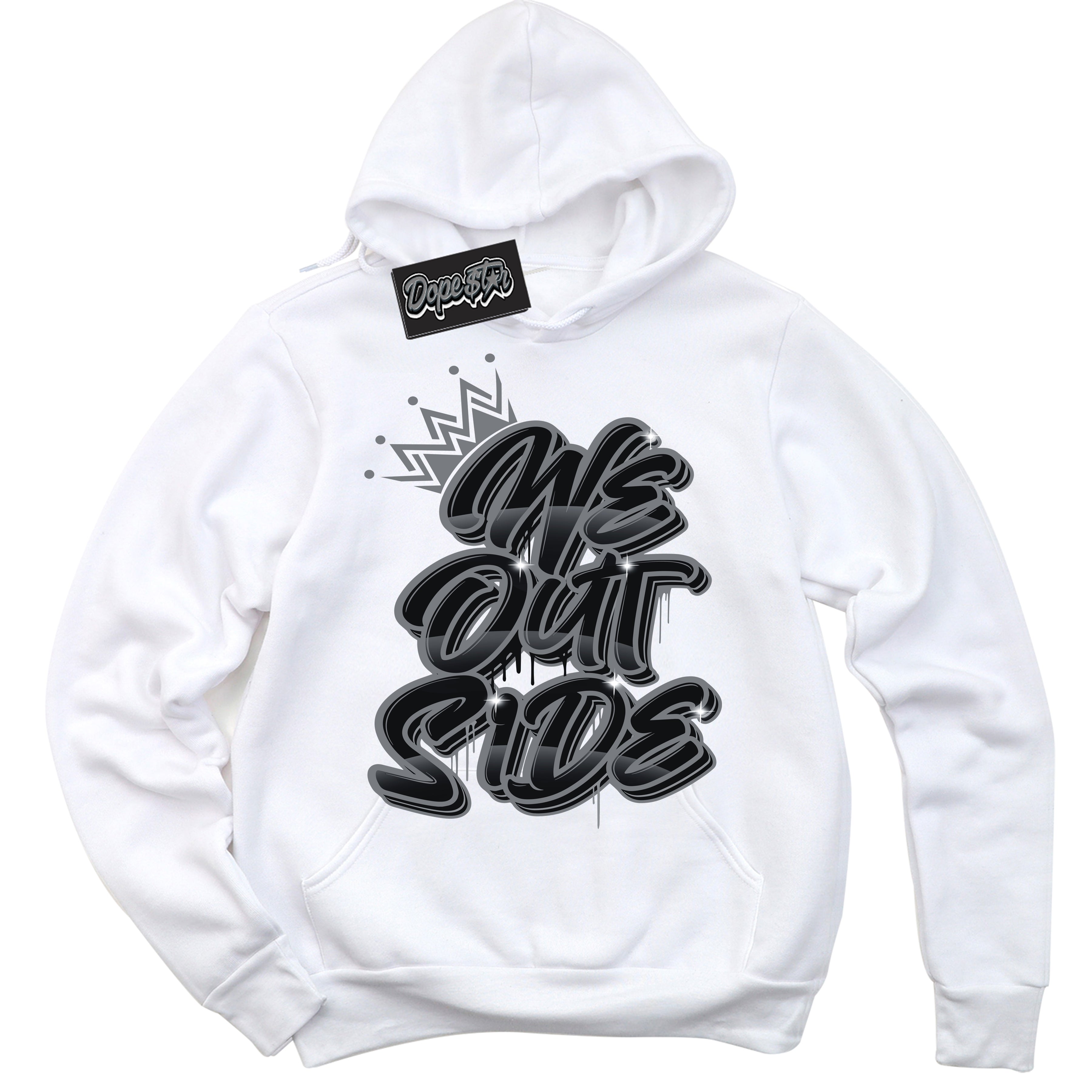 AJ12 Retro Barons ‘We Outside – White Streetwear Hoodie | Sneaker Matching sweatshirt for AJ12 Retro Barons | Graphic Hoodie for Men & Women Streetwear by Sneaker Shirts Outlet.