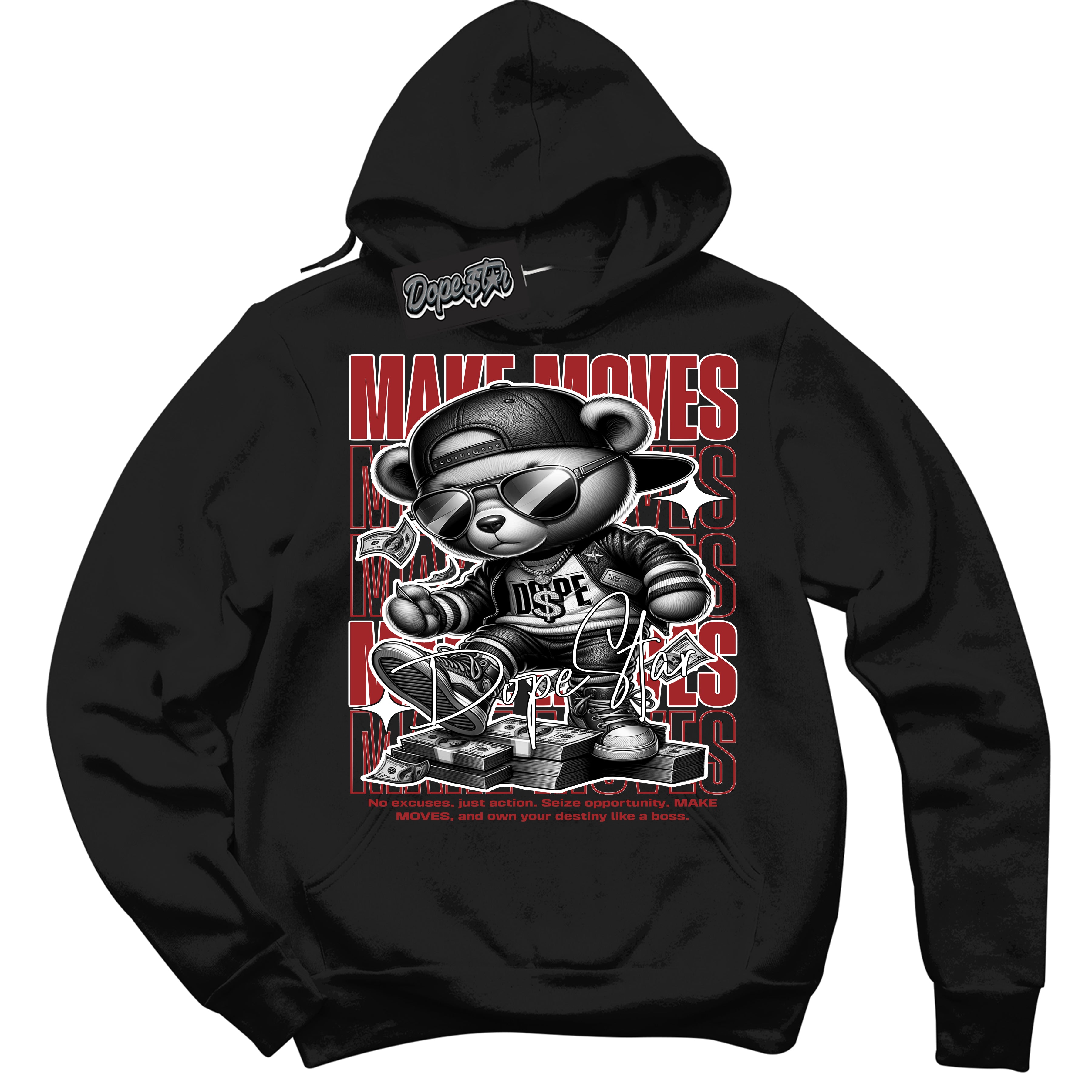 Cool Black Hoodie with “ Makin Moves ”  design that Perfectly Matches Cherry 12s Sneakers.