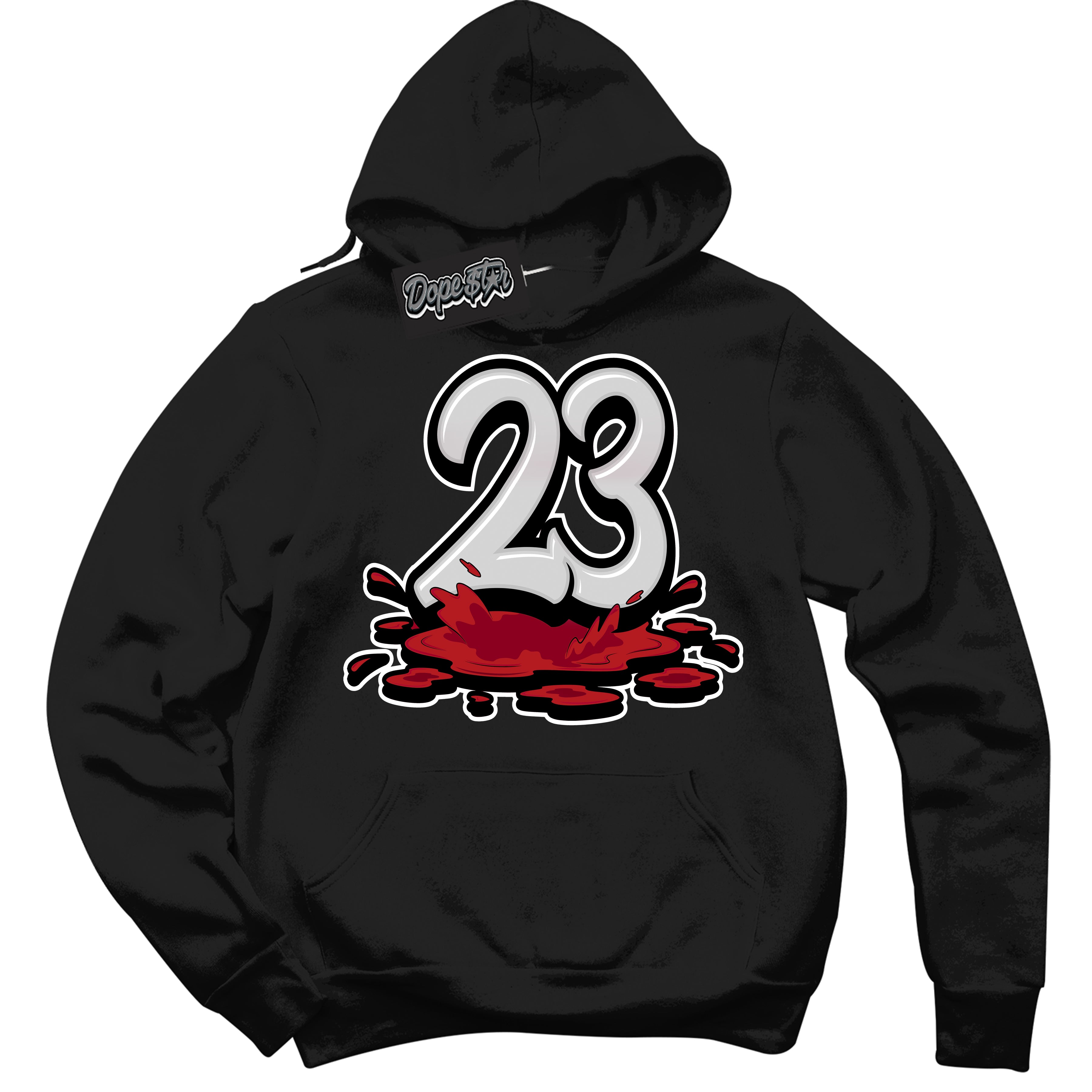 Cool Black Hoodie with “ 23 Melting ”  design that Perfectly Matches Taxi Flip 12s Sneakers.