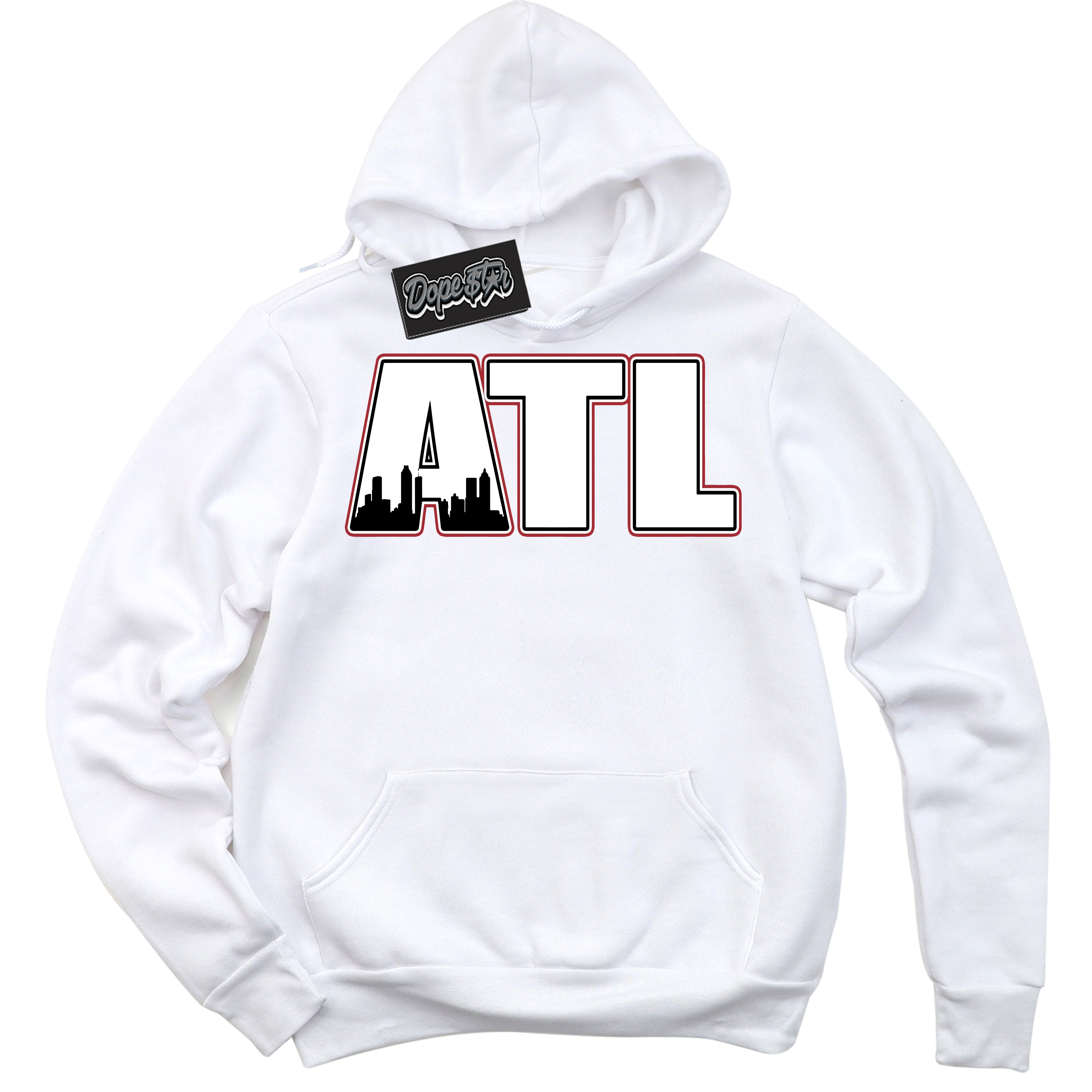 Cool White Hoodie with “ Atlanta ”  design that Perfectly Matches Taxi Flip 12s Sneakers.