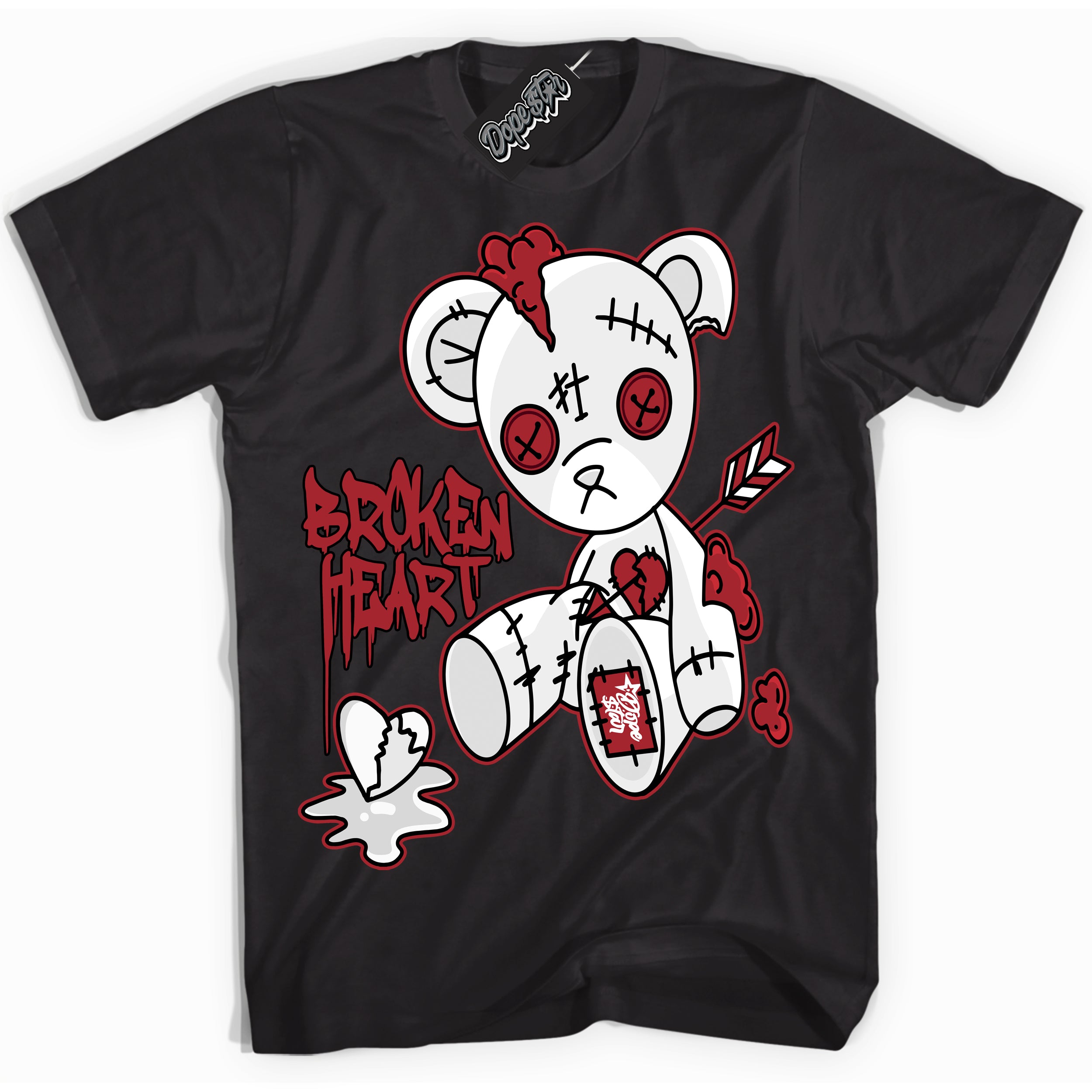 Cool Black Shirt with “ Broken Heart Bear” design that perfectly matches Taxi Flip 12s Sneakers.