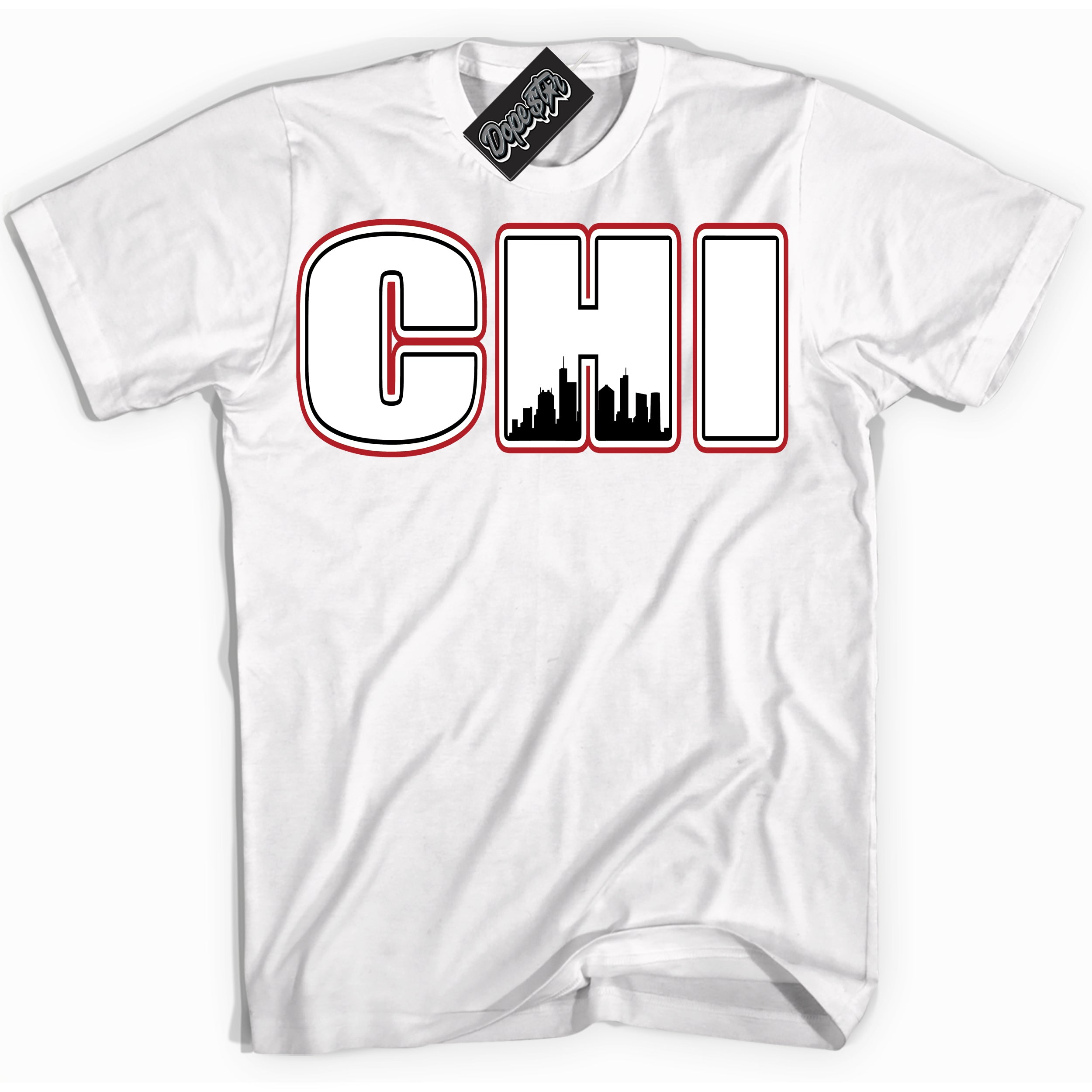 Cool White Shirt with “ Chicago” design that perfectly matches Taxi Flip 12s Sneakers.