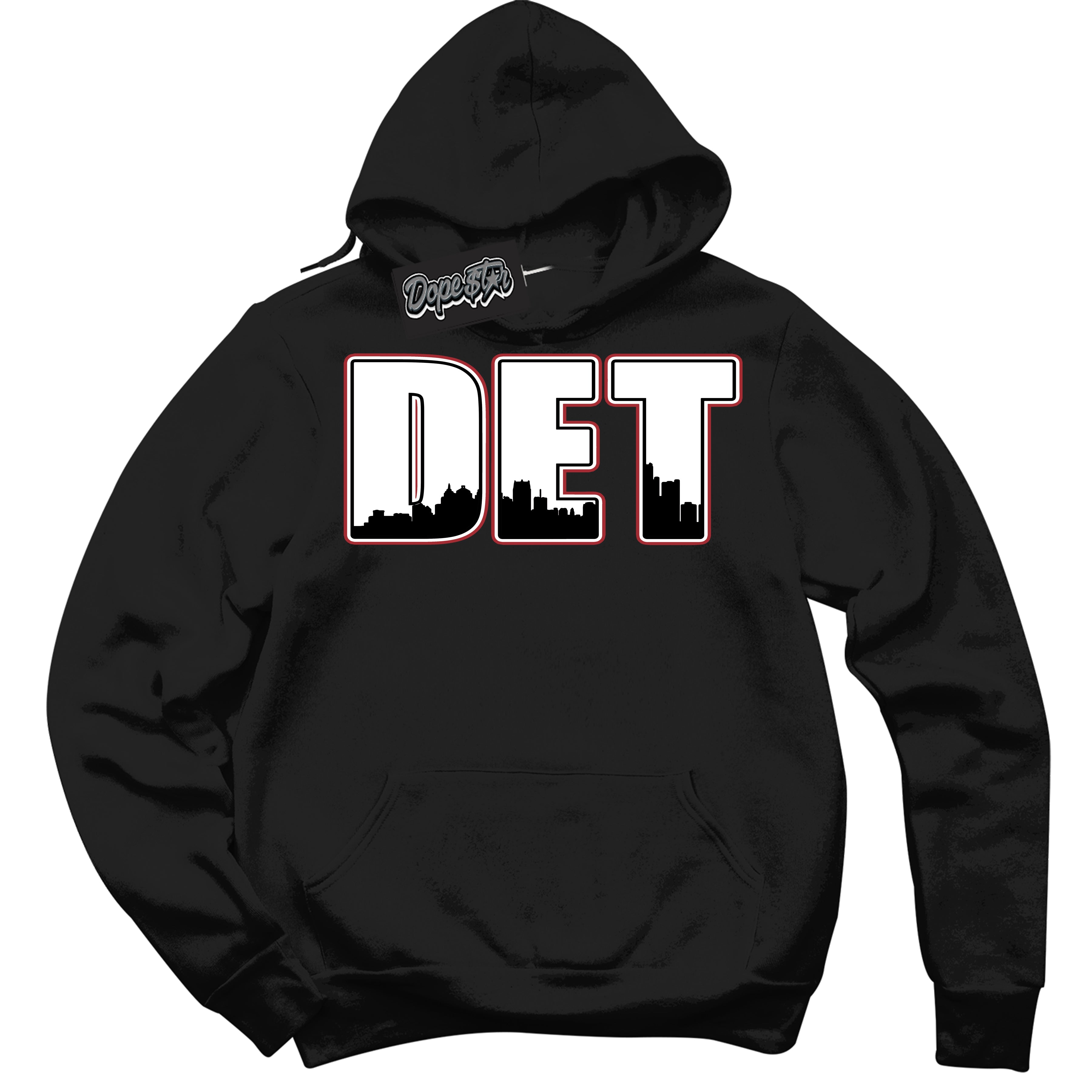 Cool Black Hoodie with “ Detroit ”  design that Perfectly Matches Taxi Flip 12s Sneakers.