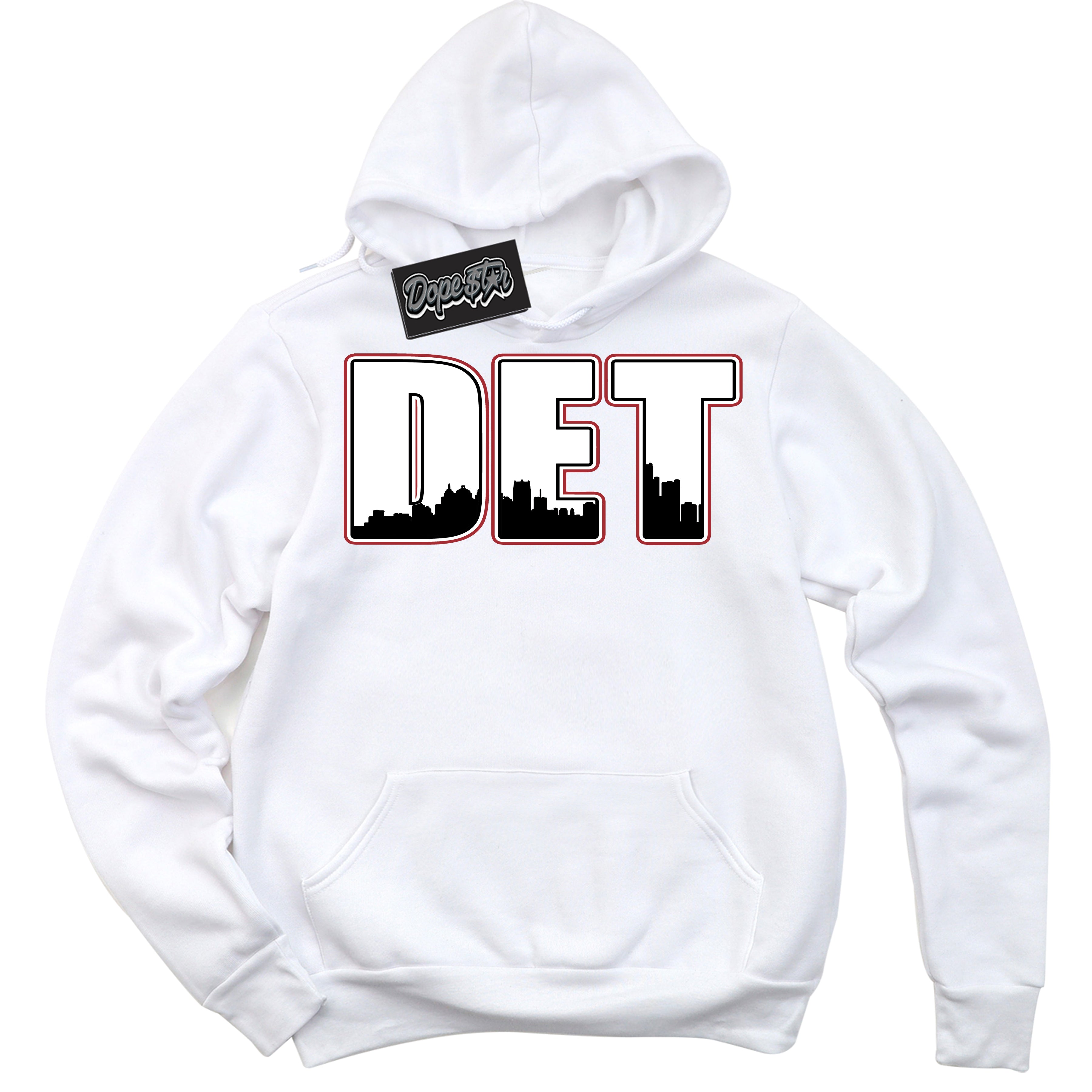 Cool White Hoodie with “ Detroit ”  design that Perfectly Matches Taxi Flip 12s Sneakers.