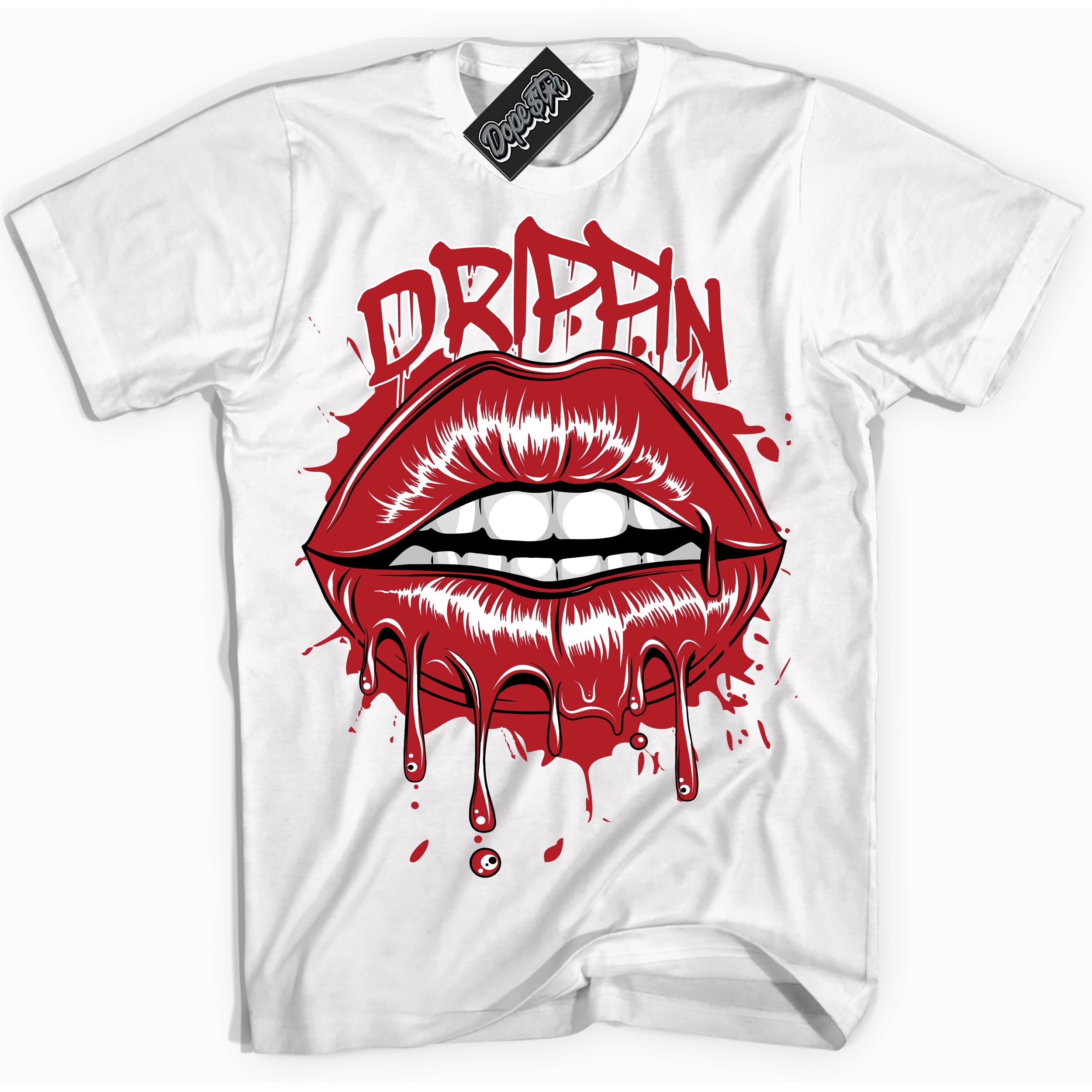 Cool White Shirt with “ Drippin” design that perfectly matches Taxi Flip 12s Sneakers.