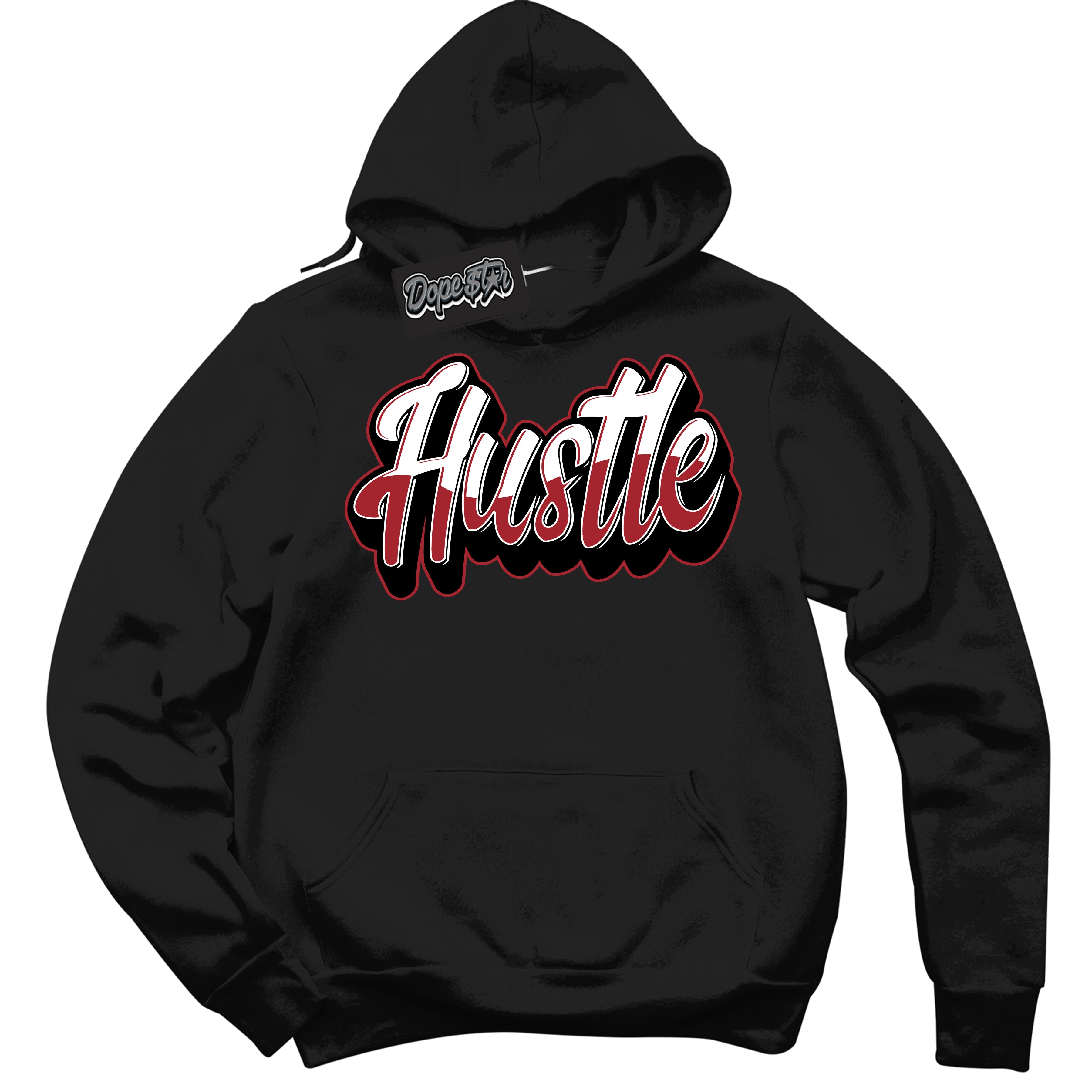 Cool Black Hoodie with “ Hustle ”  design that Perfectly Matches Taxi Flip 12s Sneakers.