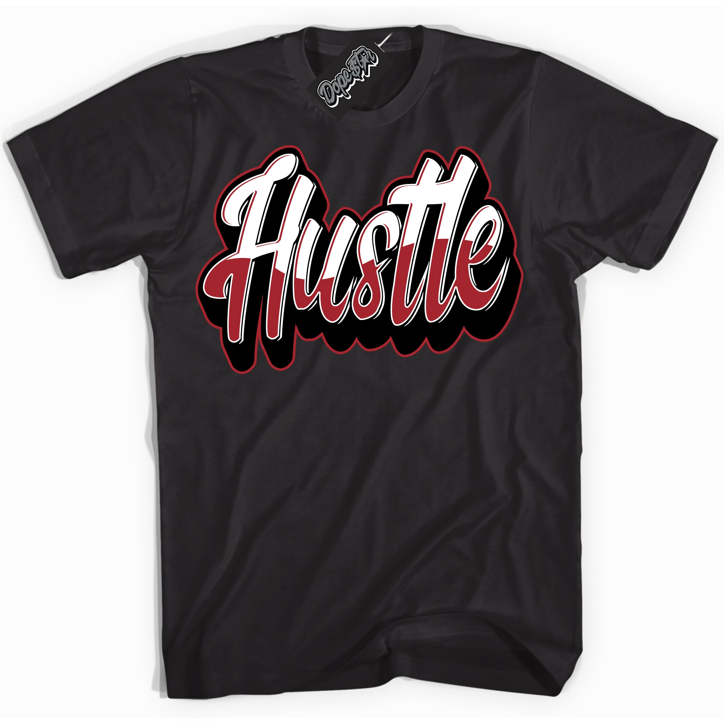 Cool Black Shirt with “ Hustle” design that perfectly matches Taxi Flip 12s Sneakers.