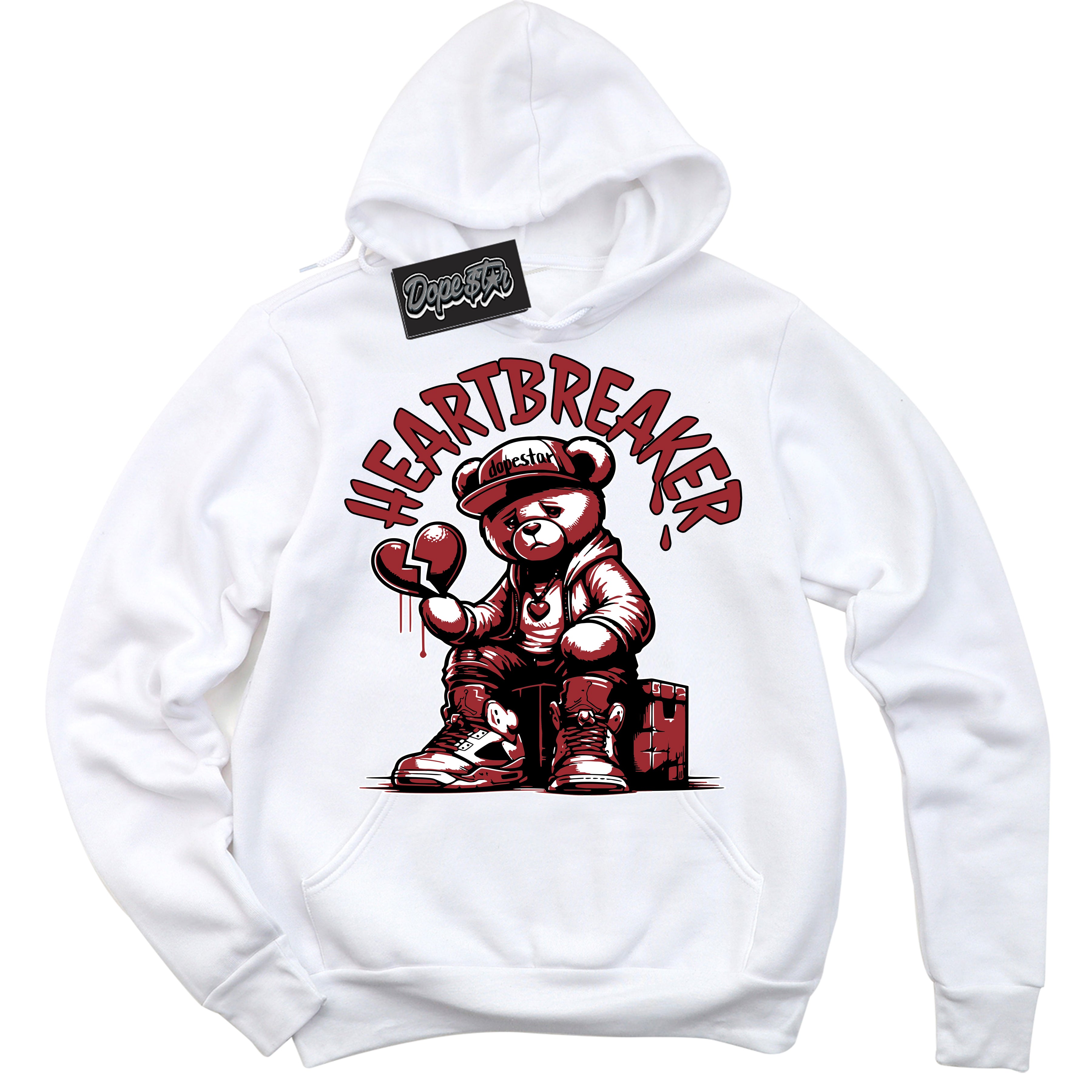 Cool White Hoodie with “ Heartbreaker Bear ”  design that Perfectly Matches Taxi Flip 12s Sneakers.