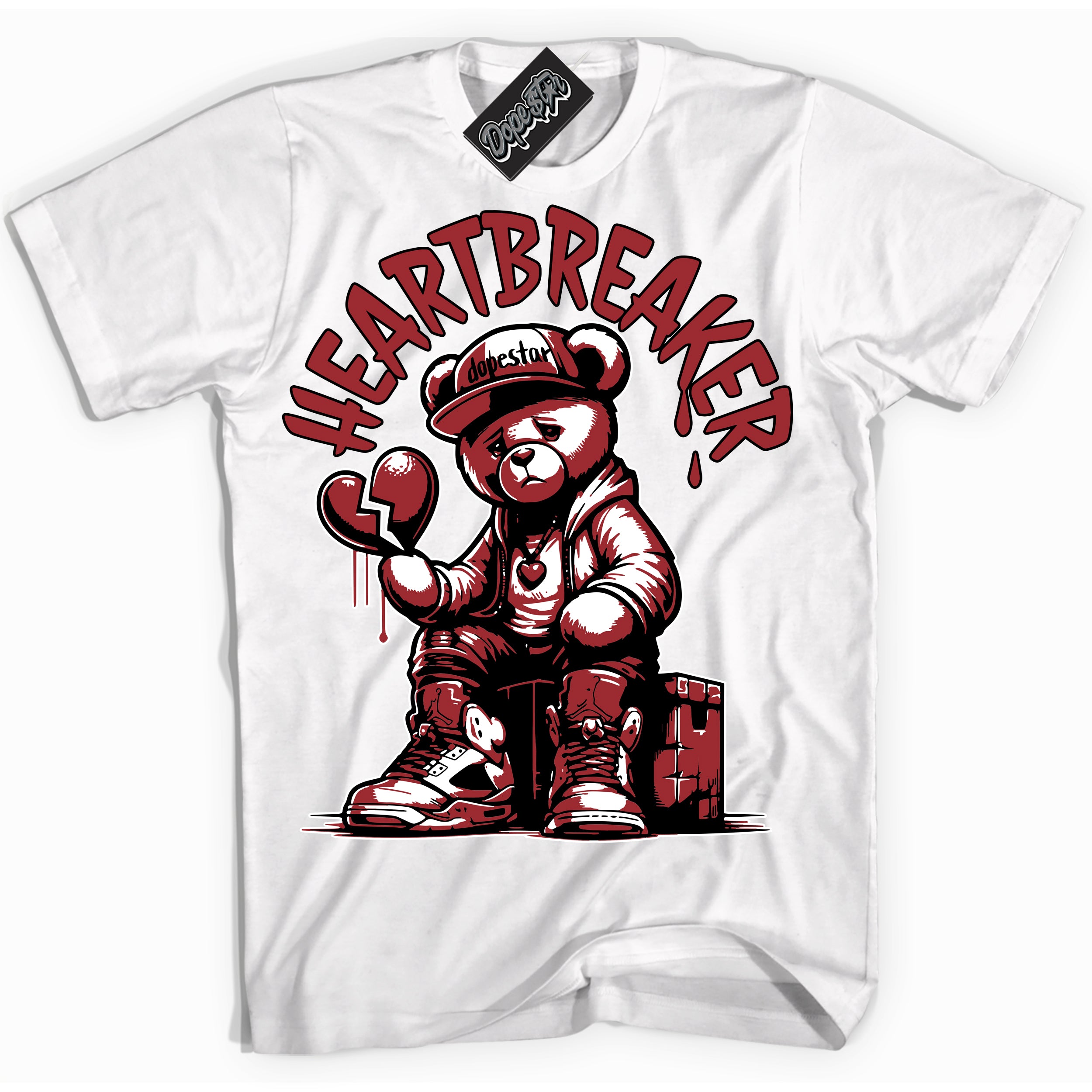 Cool White Shirt with “ Heartbreaker Bear” design that perfectly matches Taxi Flip 12s Sneakers.