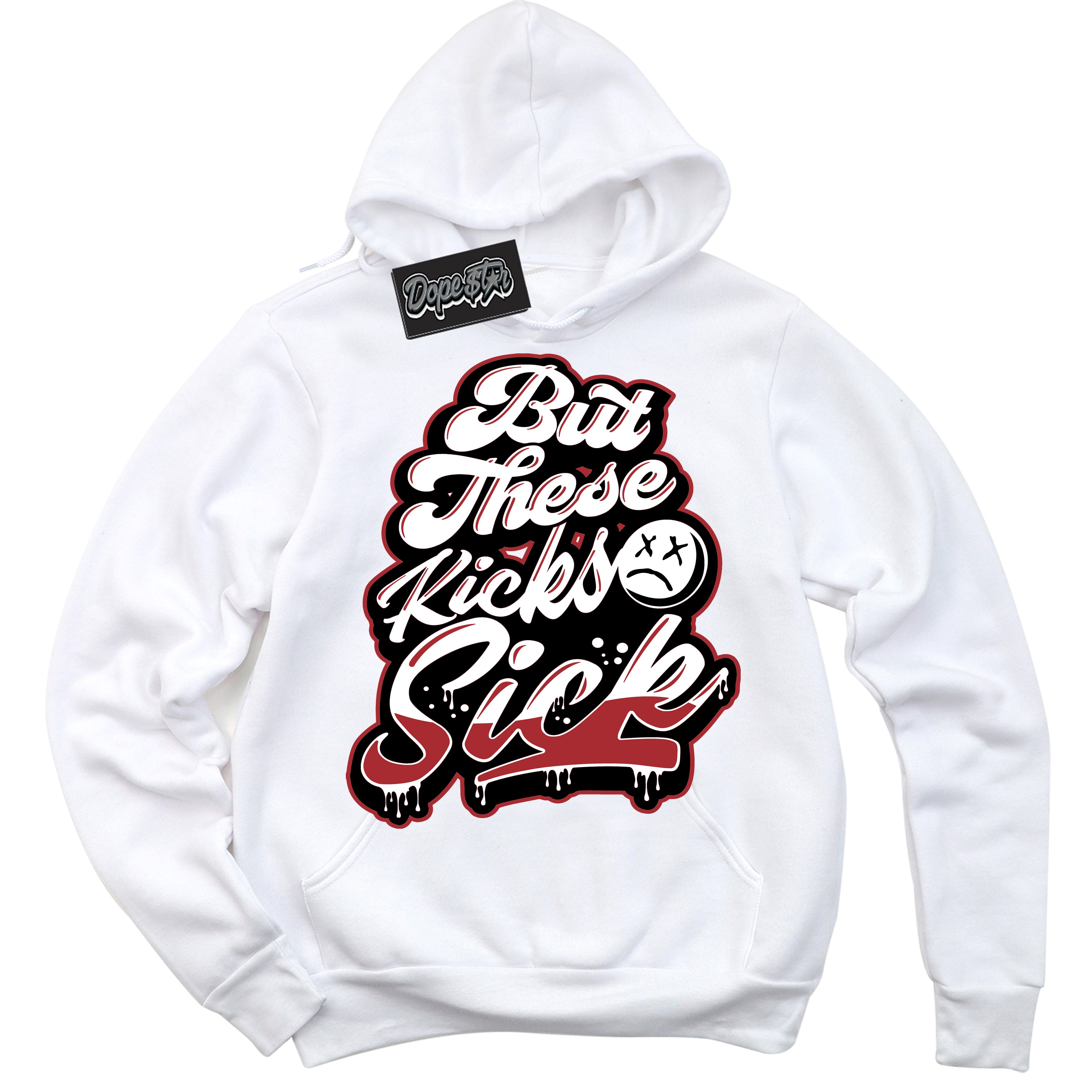 Cool White Hoodie with “ Kick Sick ”  design that Perfectly Matches Taxi Flip 12s Sneakers.