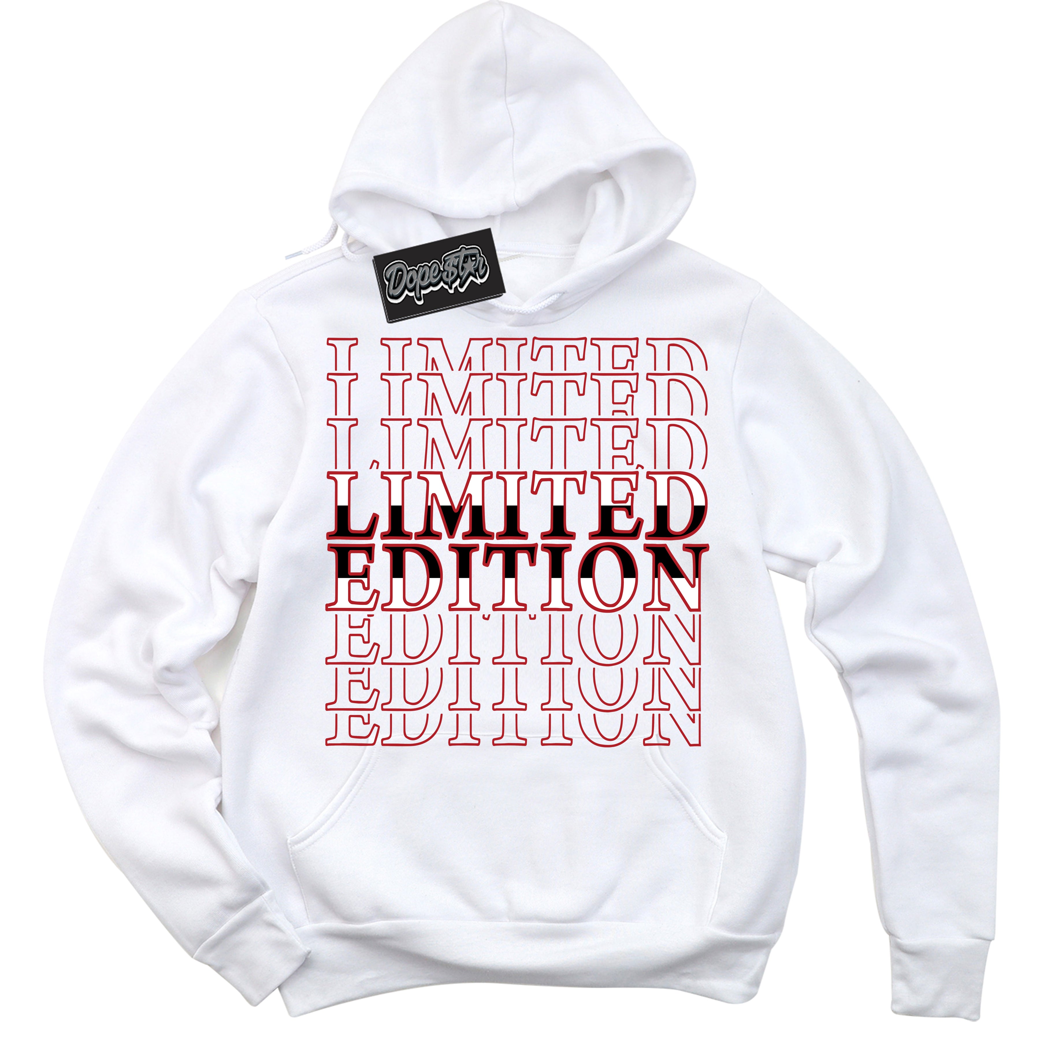 Cool White Hoodie with “ Limited Edition ”  design that Perfectly Matches Taxi Flip 12s Sneakers.