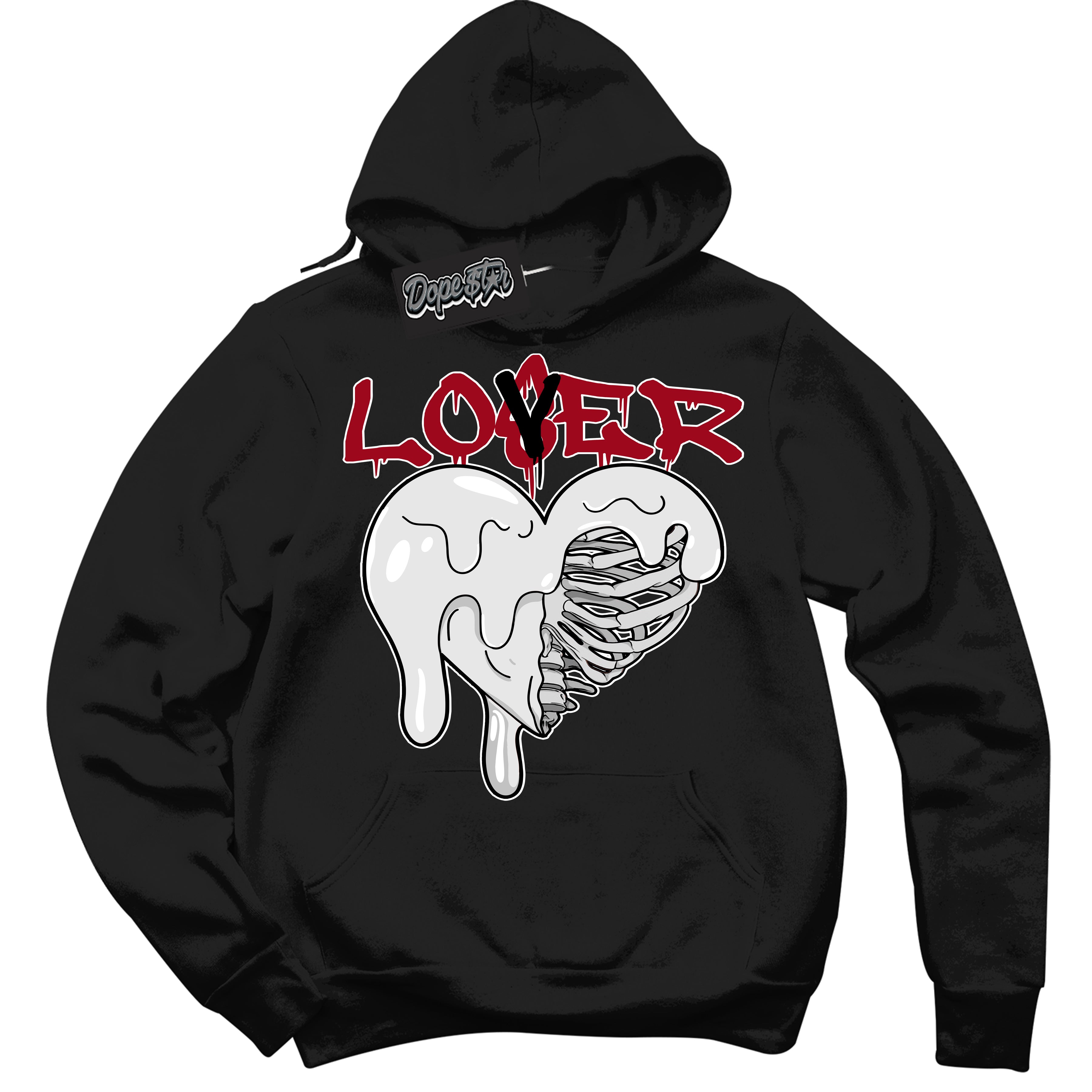 Cool Black Hoodie with “ Lover Loser ”  design that Perfectly Matches Taxi Flip 12s Sneakers.