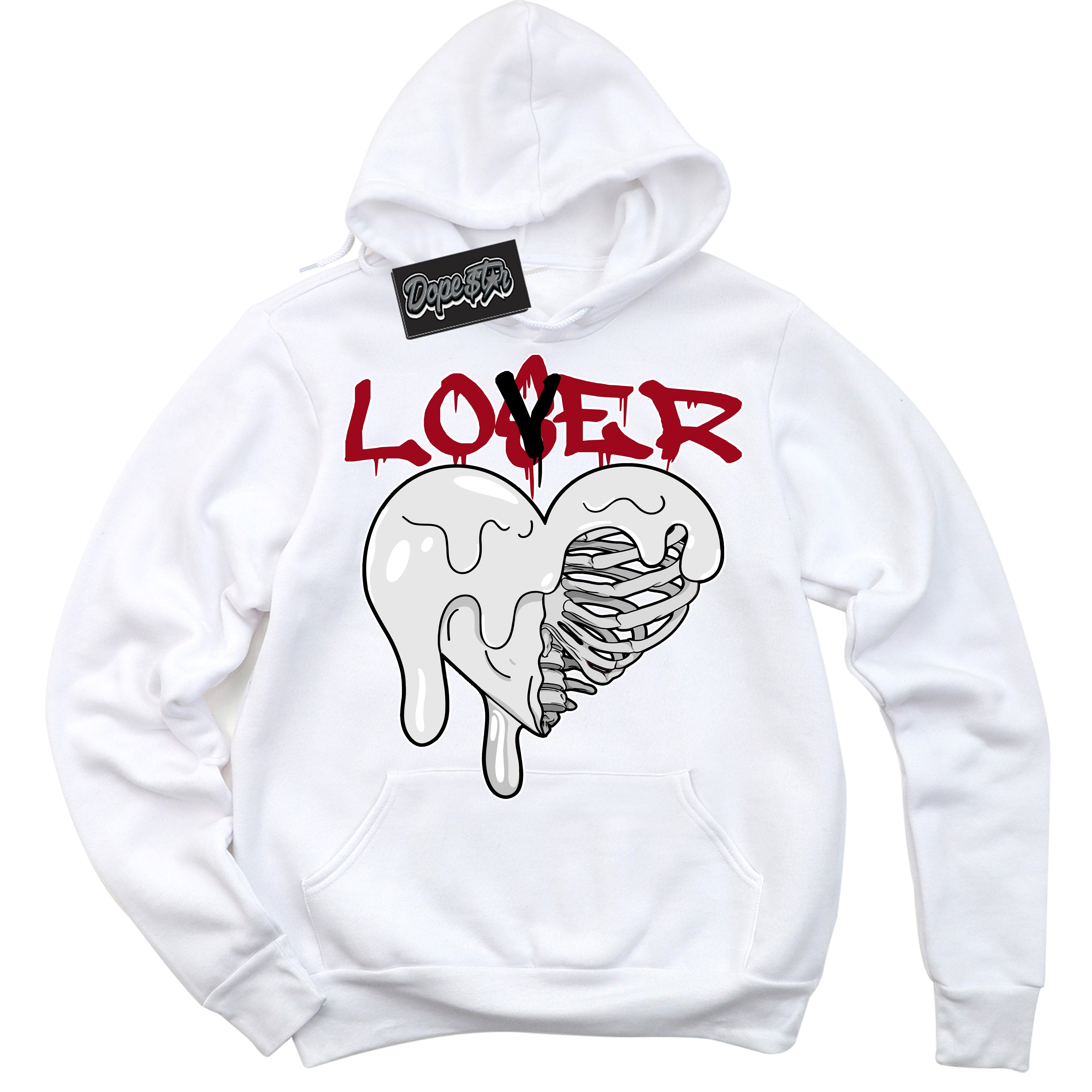 Cool White Hoodie with “ Lover Loser ”  design that Perfectly Matches Taxi Flip 12s Sneakers.