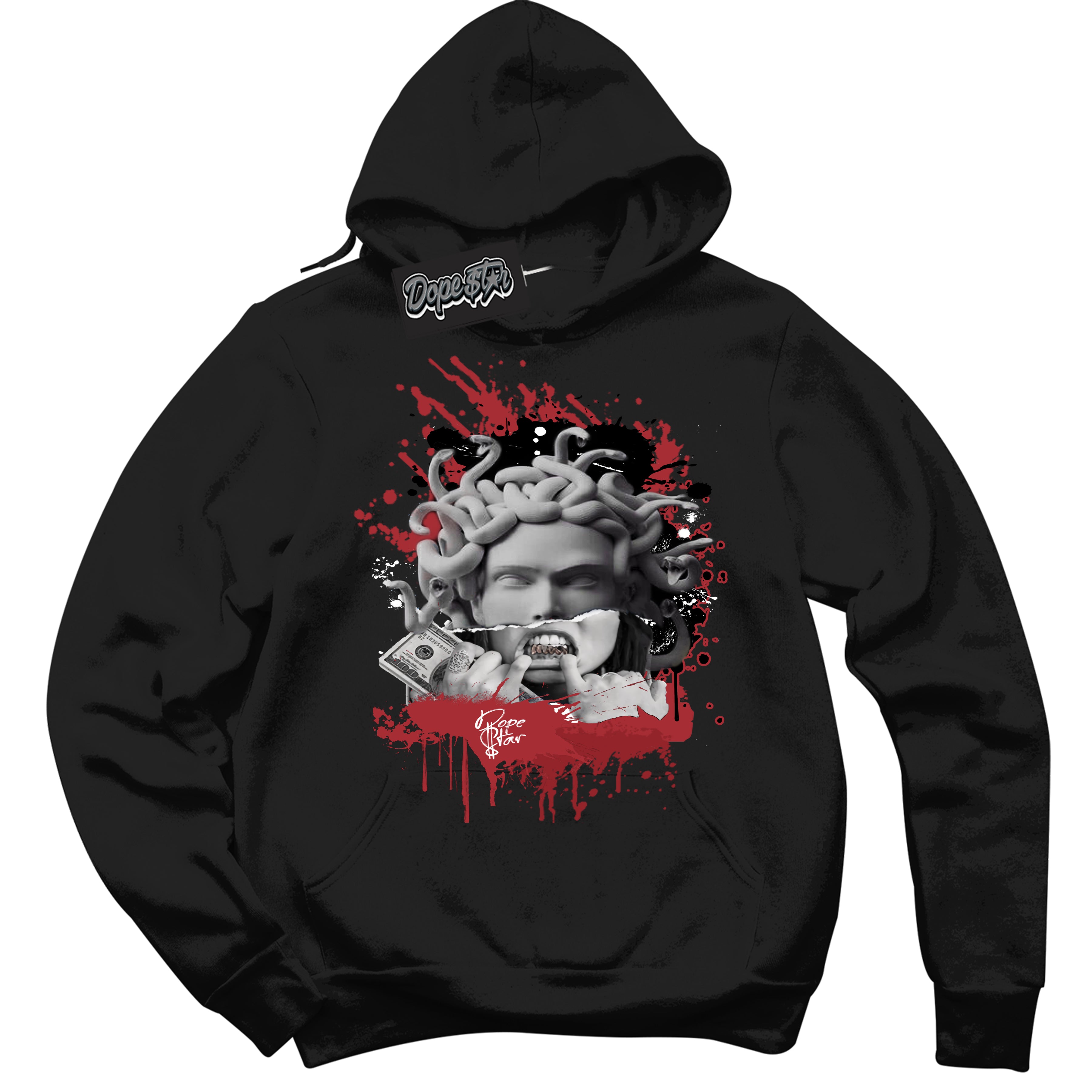 Cool Black Hoodie with “ Medusa ”  design that Perfectly Matches Taxi Flip 12s Sneakers.