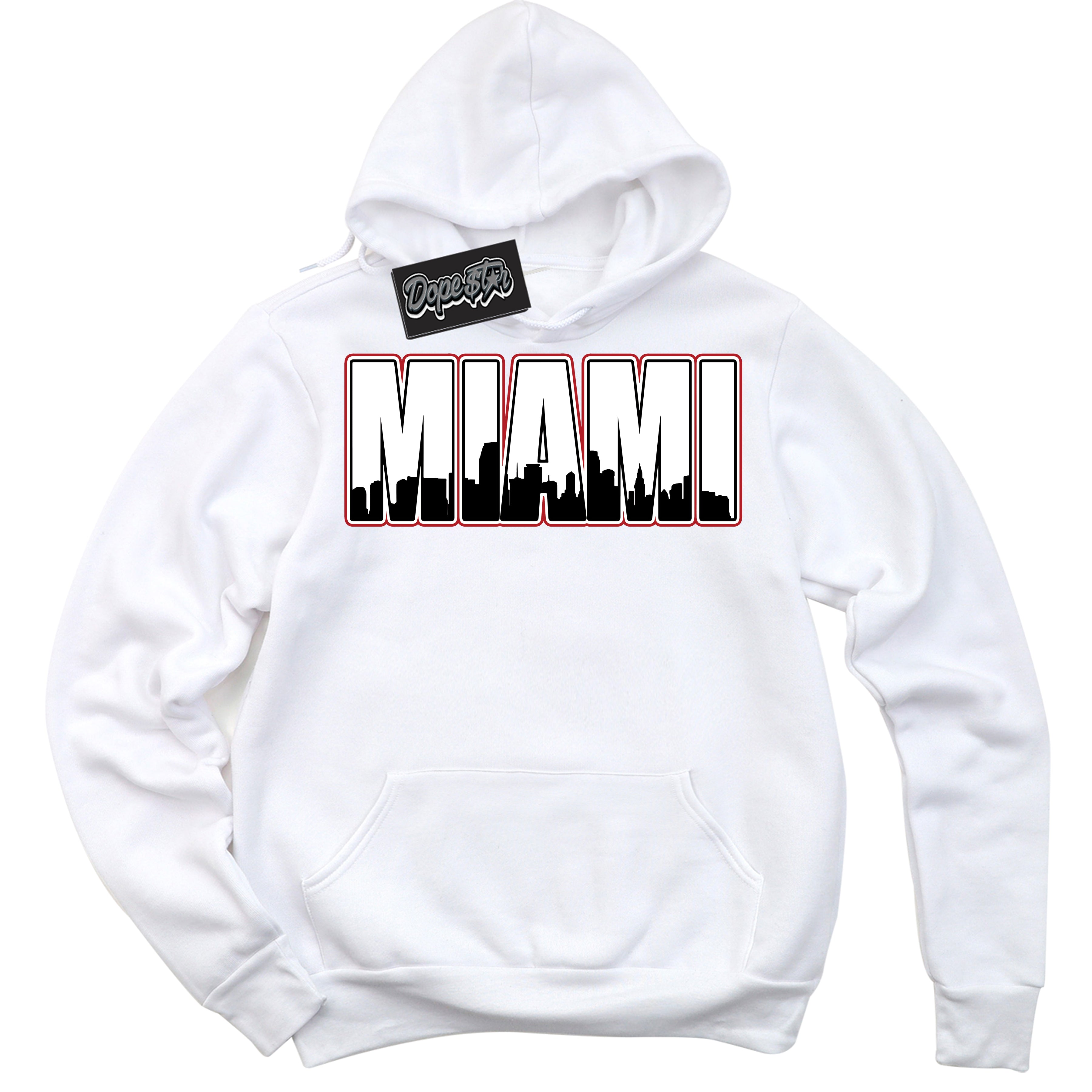 Cool White Hoodie with “ Miami ”  design that Perfectly Matches Taxi Flip 12s Sneakers.