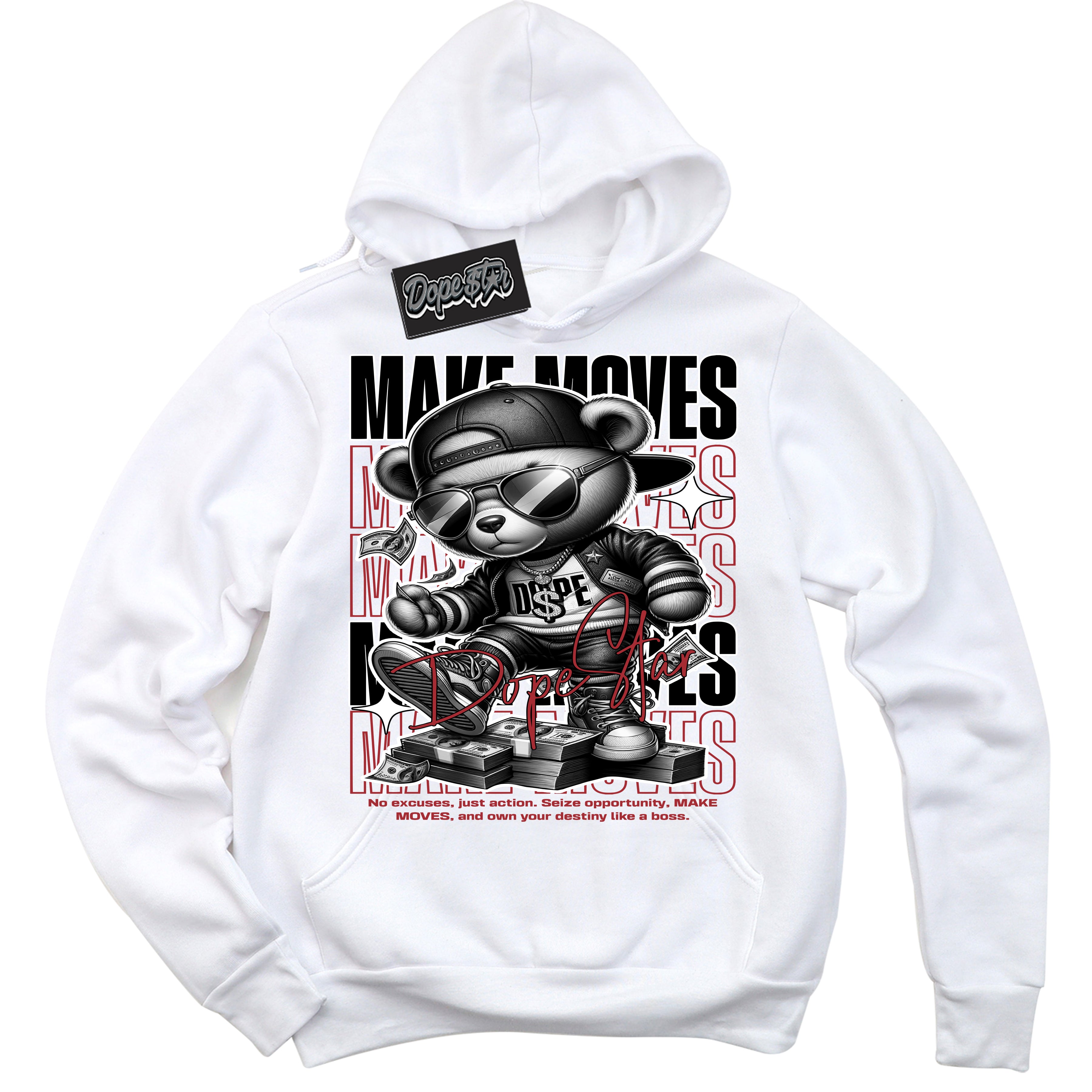 Cool White Hoodie with “ Makin Moves ”  design that Perfectly Matches Taxi Flip 12s Sneakers.