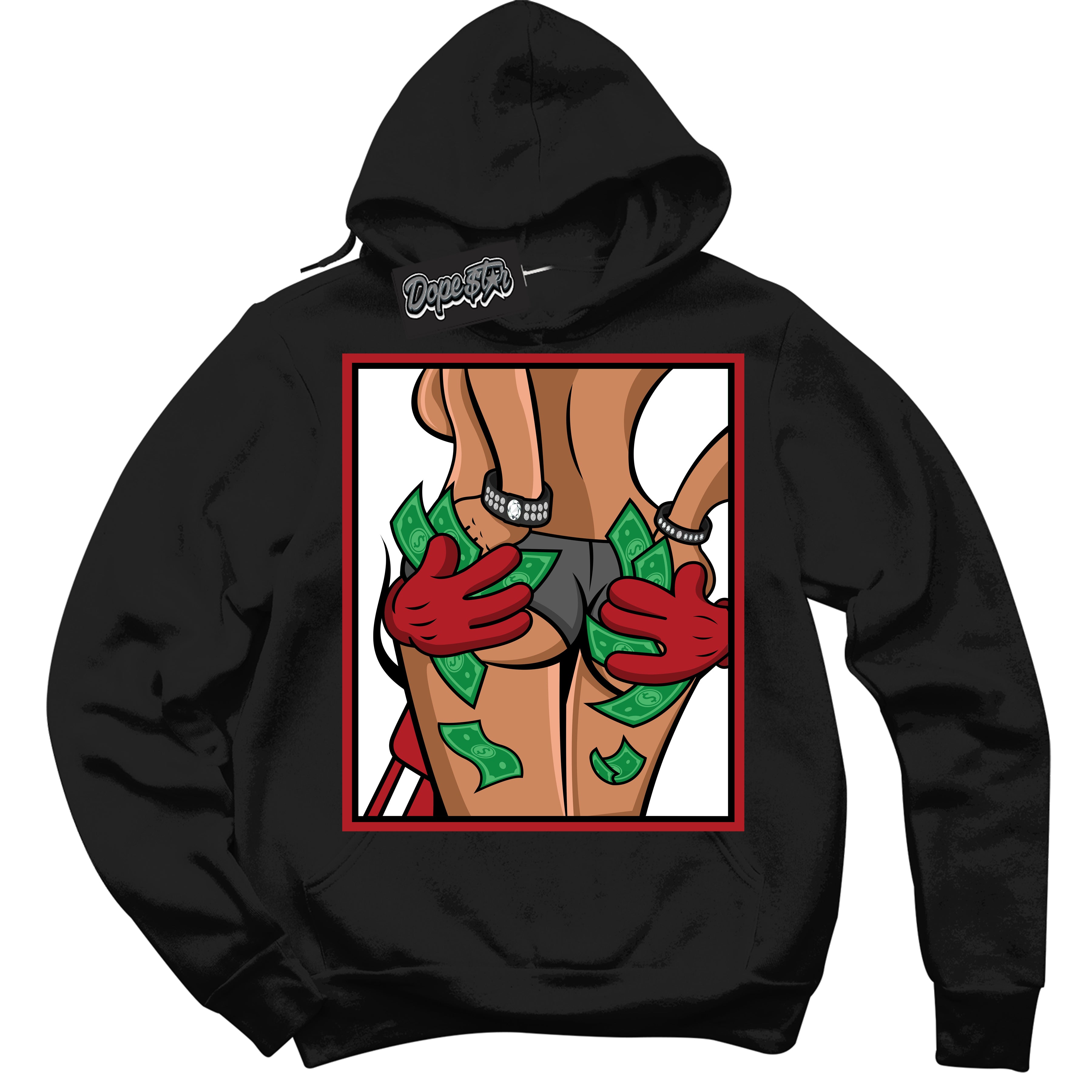 Cool Black Hoodie with “ Money Hands ”  design that Perfectly Matches Taxi Flip 12s Sneakers.