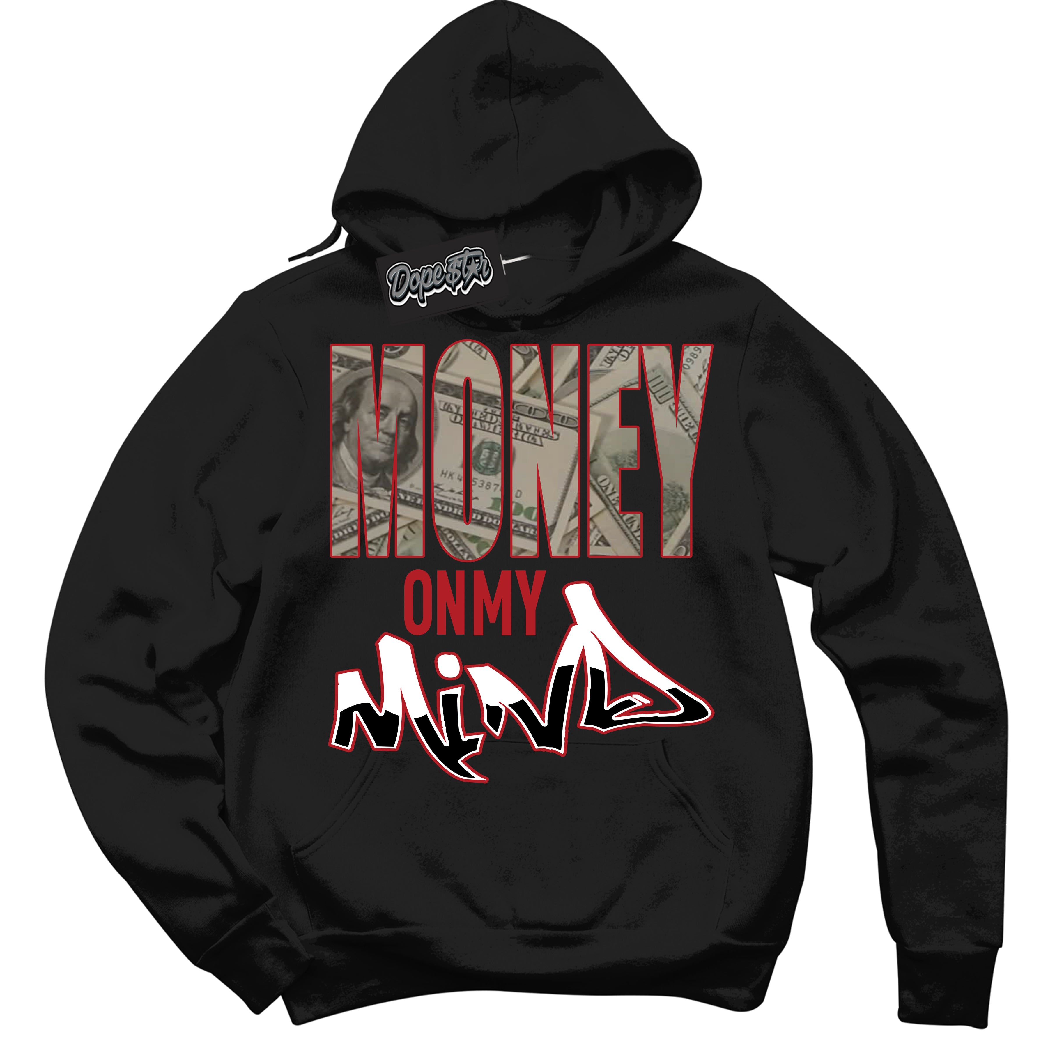 Cool Black Hoodie with “ Money On My Mind ”  design that Perfectly Matches Taxi Flip 12s Sneakers.