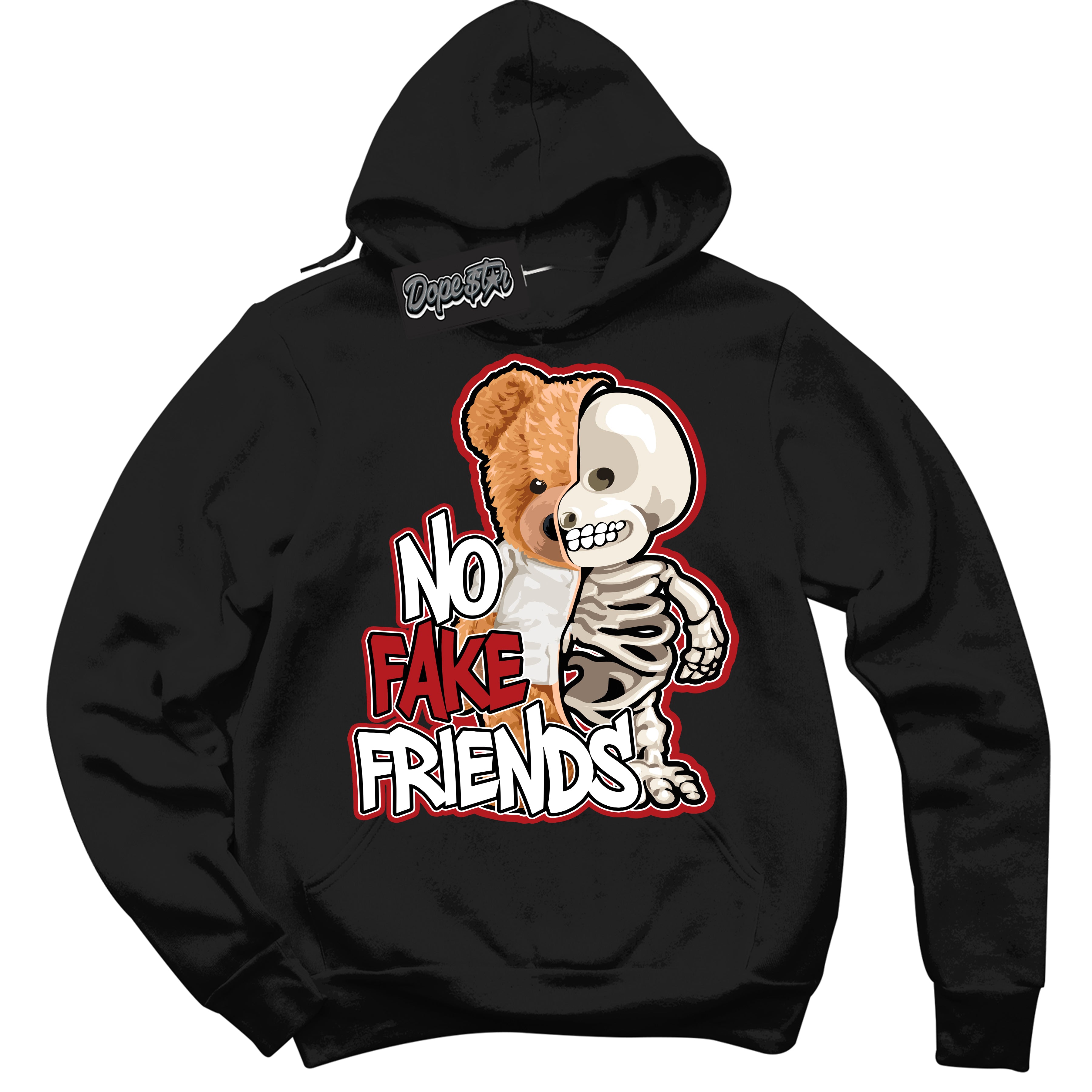 Cool Black Hoodie with “ No Fake Friends ”  design that Perfectly Matches Taxi Flip 12s Sneakers.