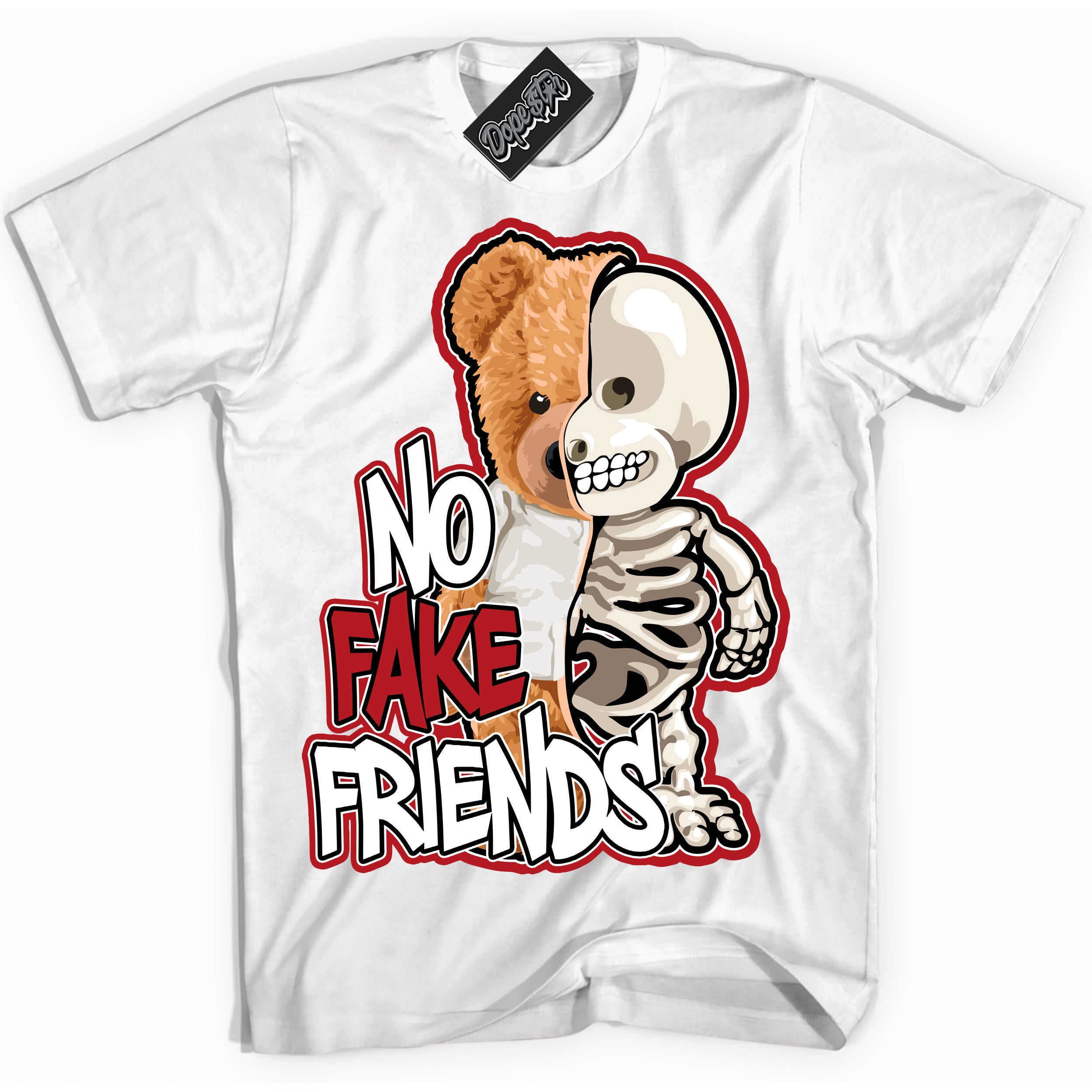 Cool White Shirt with “ No Fake Friends” design that perfectly matches Taxi Flip 12s Sneakers.