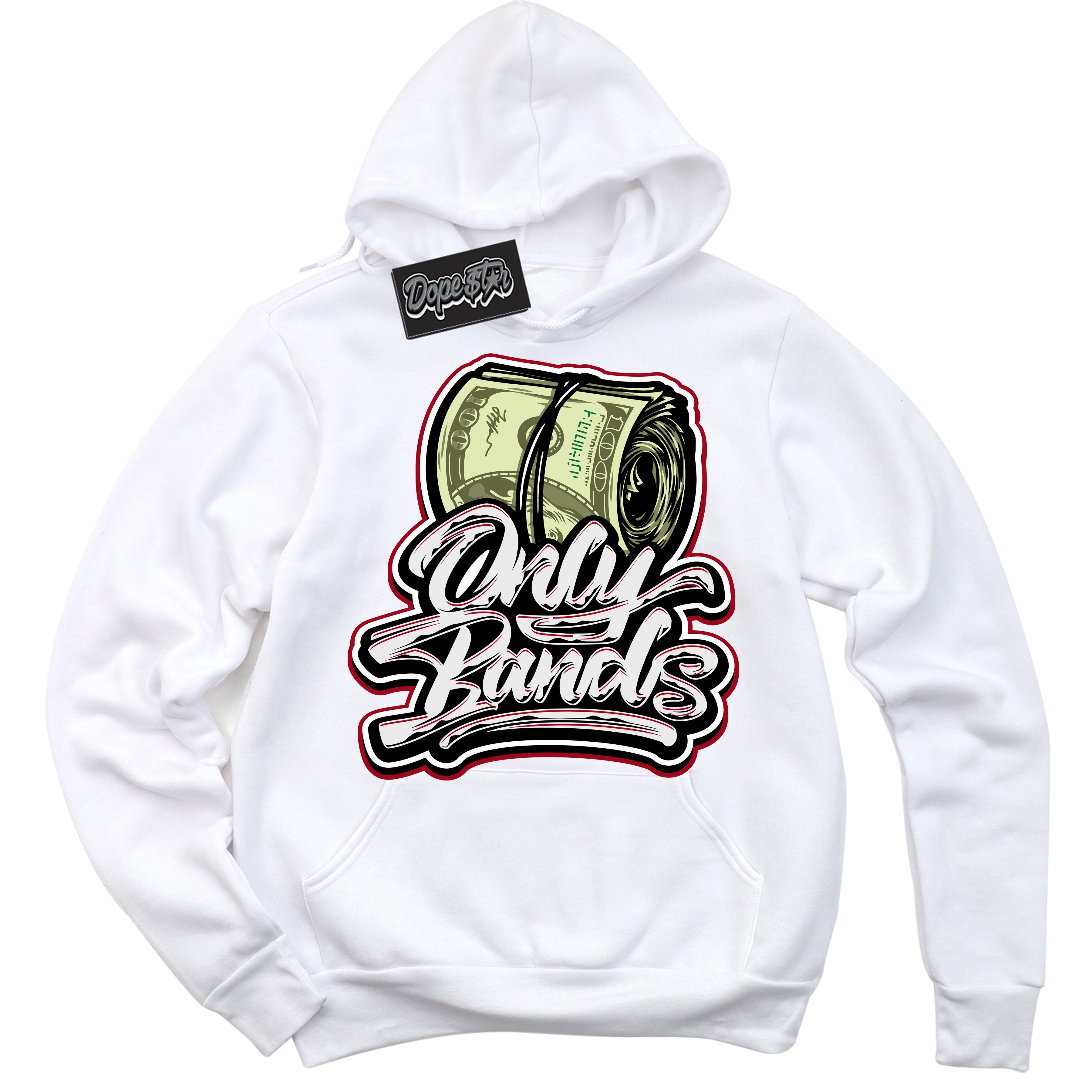 Cool White Hoodie with “ Only Bands ”  design that Perfectly Matches Taxi Flip 12s Sneakers.