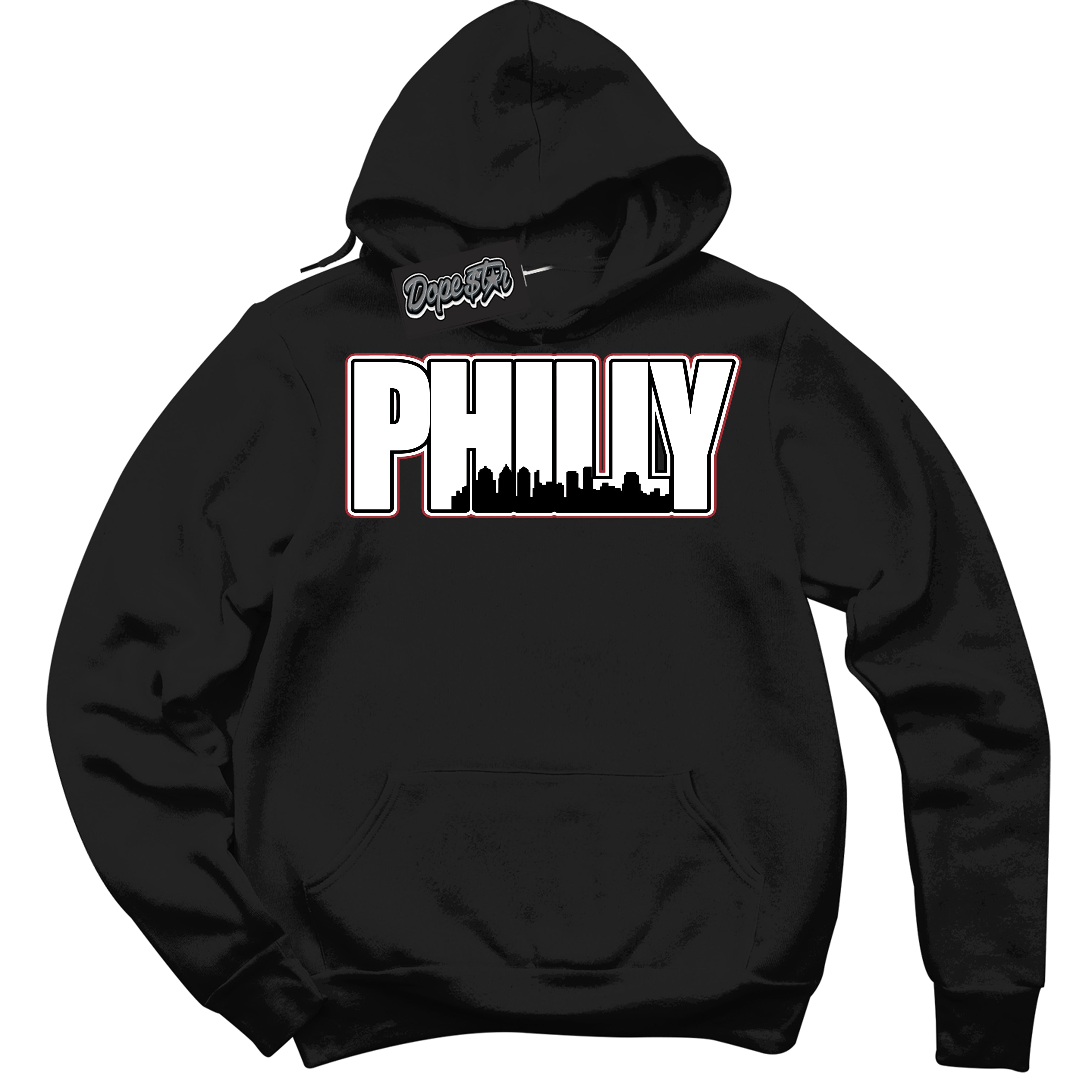 Cool Black Hoodie with “ Philly ”  design that Perfectly Matches Taxi Flip 12s Sneakers.