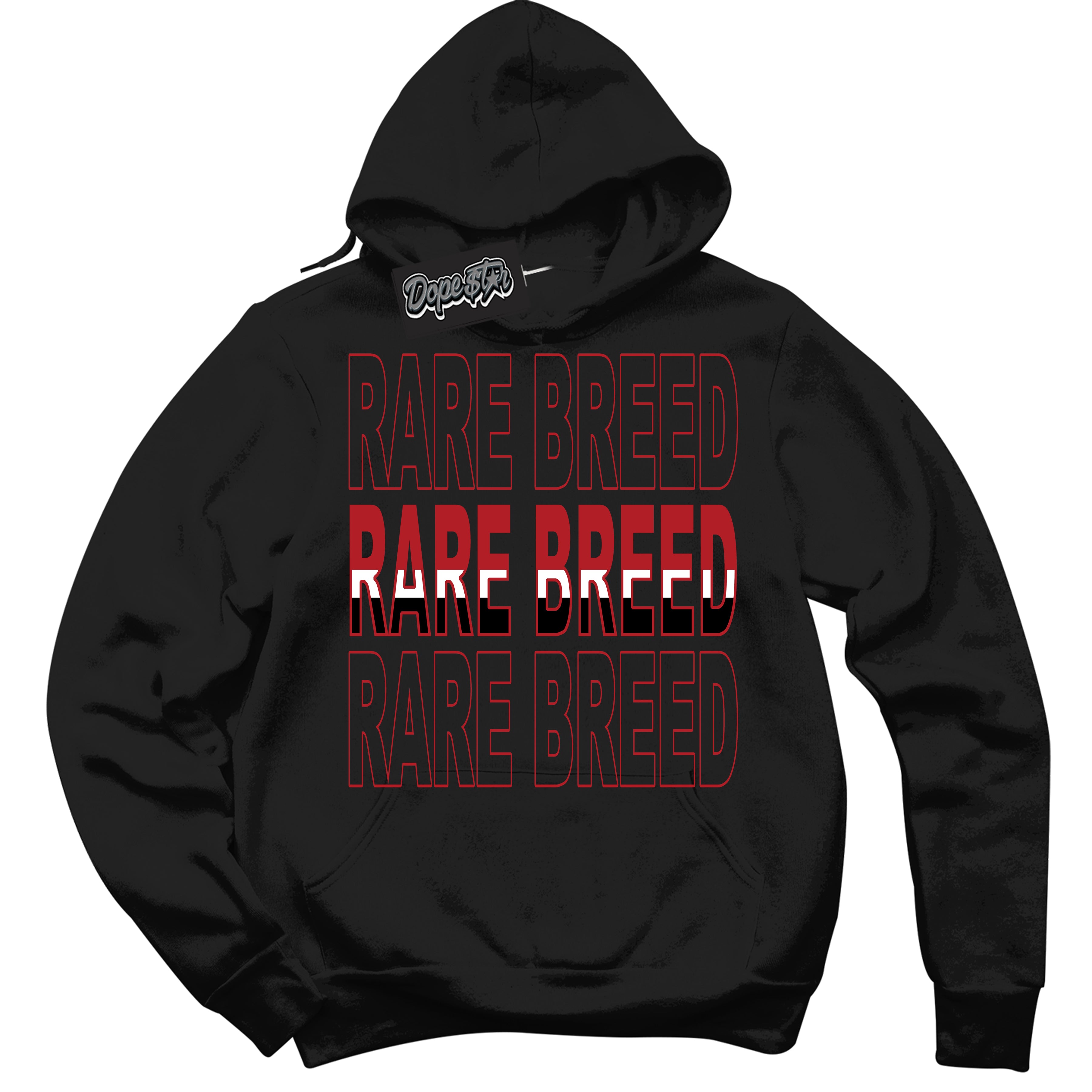 Cool Black Hoodie with “ Rare Breed ”  design that Perfectly Matches Taxi Flip 12s Sneakers.