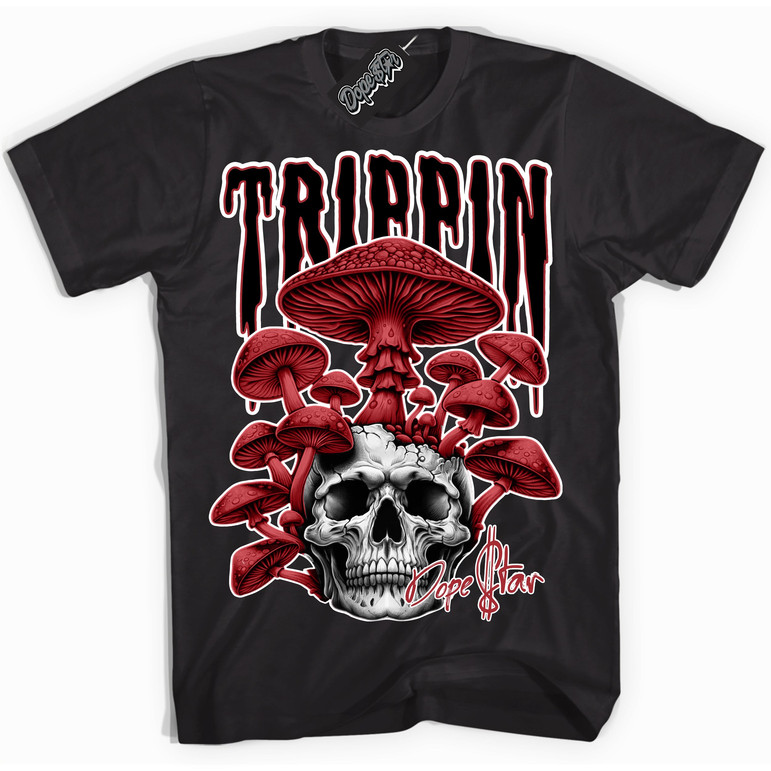 Cool Black Shirt with “Trippin” design that perfectly matches the Taxi Flip 12s Sneakers.