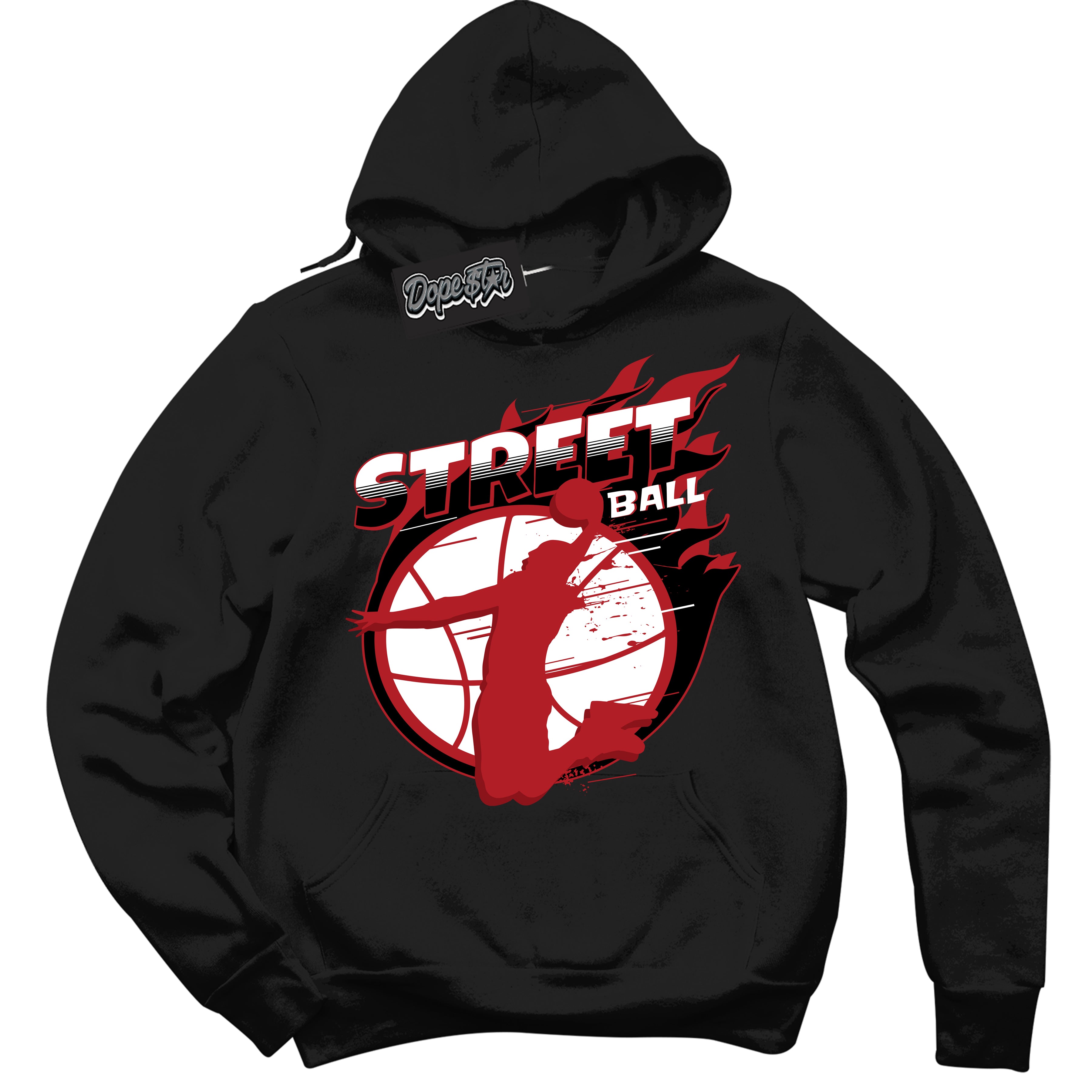 Cool Black Hoodie with “ Street Ball ”  design that Perfectly Matches Taxi Flip 12s Sneakers.