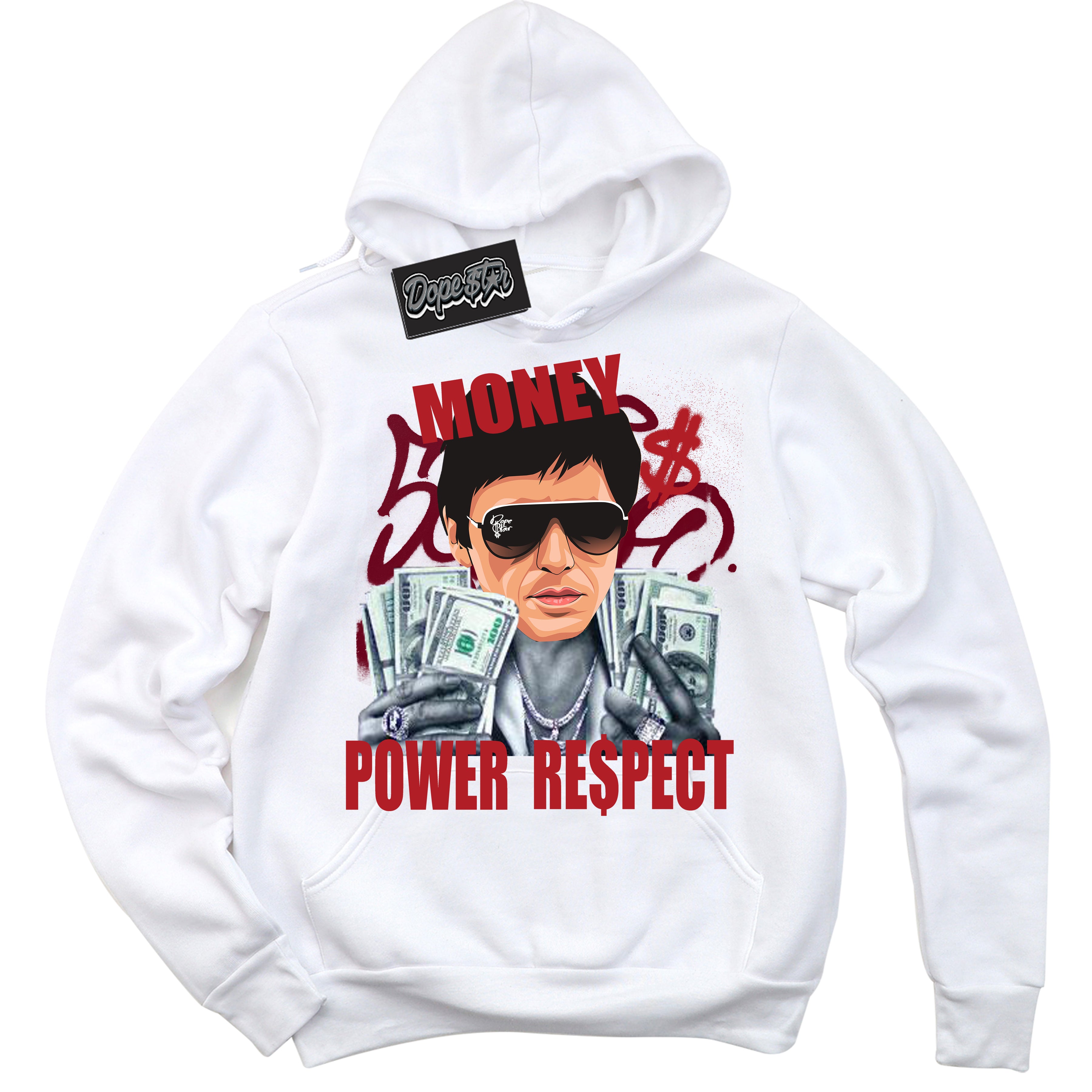 Cool White Hoodie with “ Tony Montana ”  design that Perfectly Matches Taxi Flip 12s Sneakers.