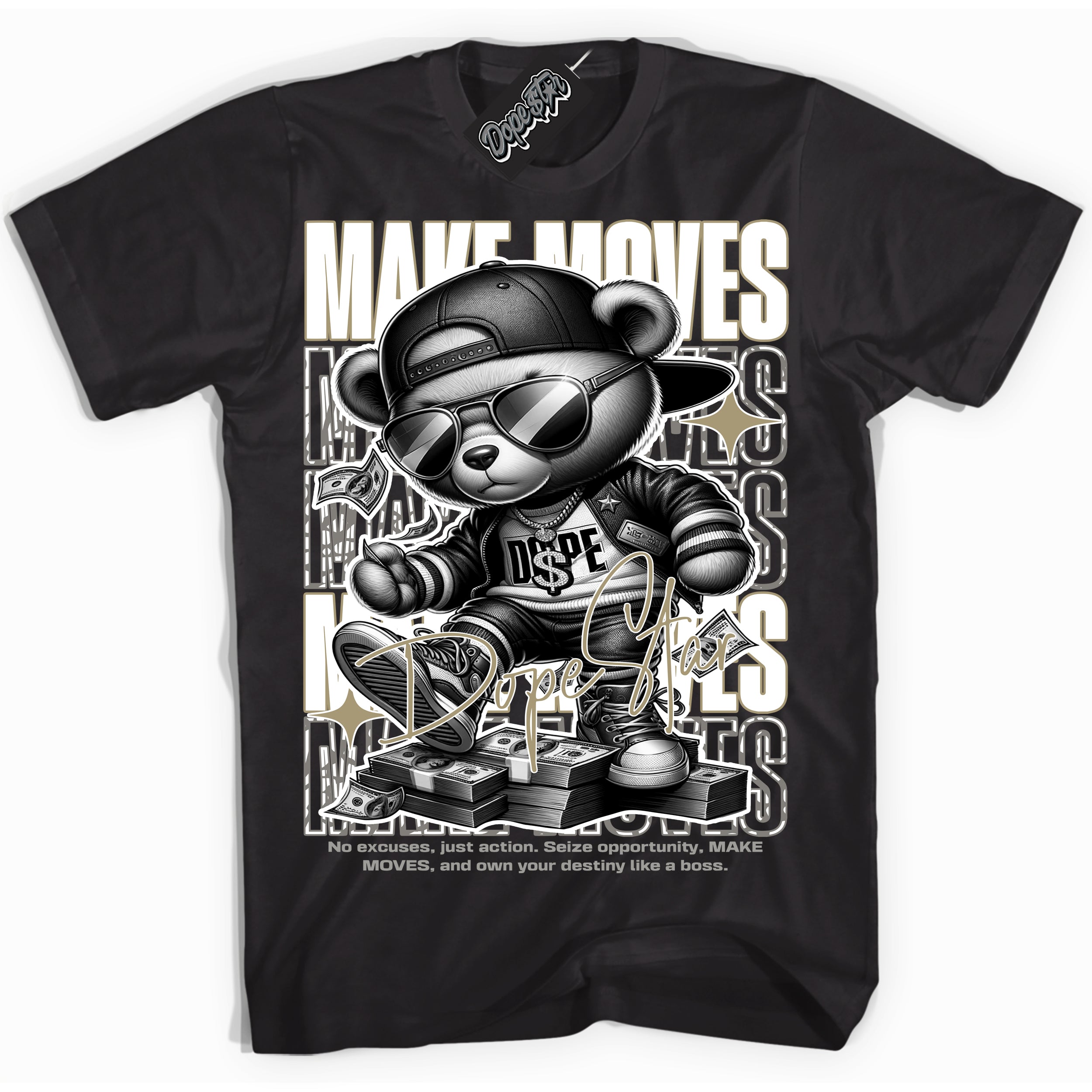 Cool Black Shirt with “ Makin Moves” design that perfectly matches Craft Ivory 13s Sneakers.