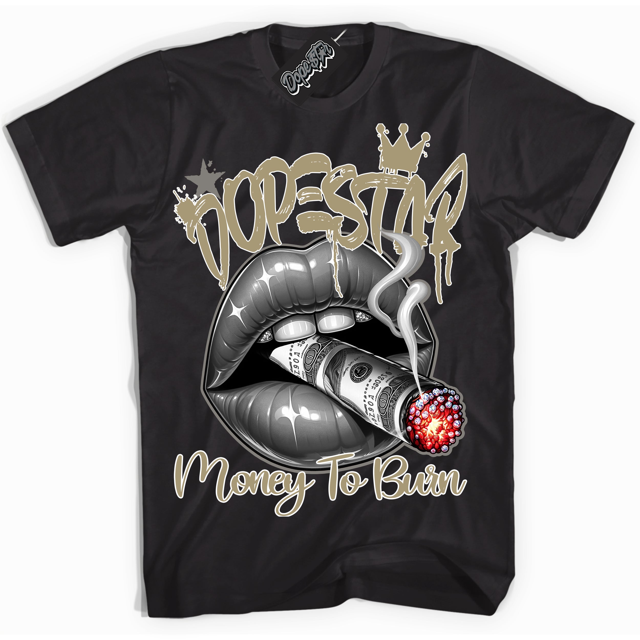 Cool Black Shirt with “ Money To Burn” design that perfectly matches Craft Ivory 13s Sneakers.