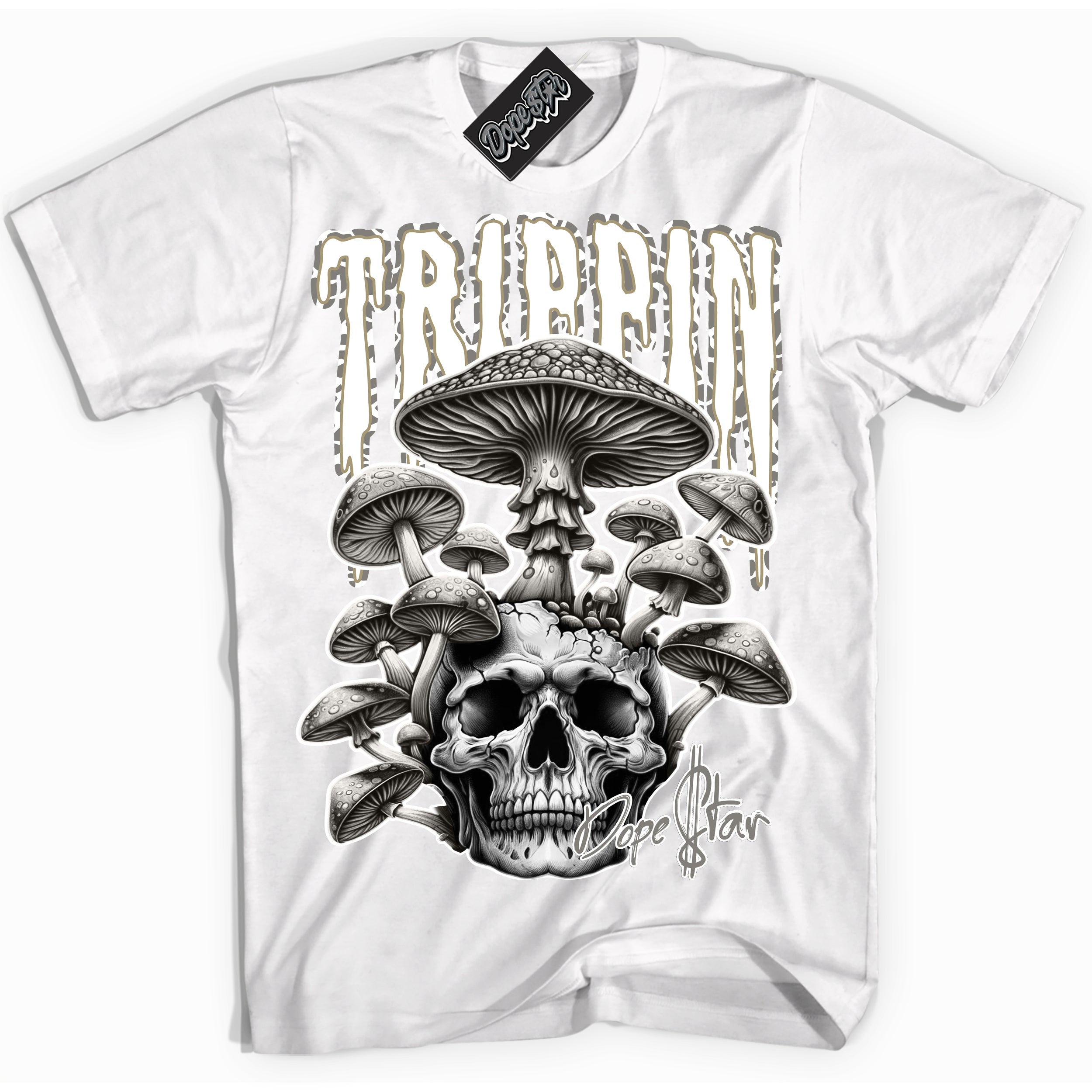 Cool White Shirt with “ Trippin” design that perfectly matches Craft Ivory 13s Sneakers.