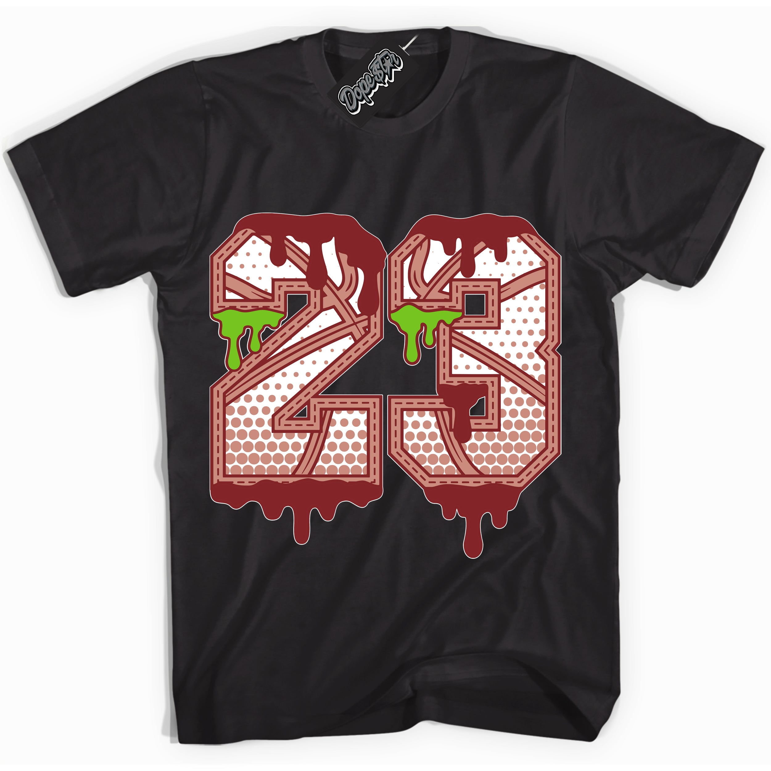 Cool Black Shirt with “23 Ball” design that perfectly matches the Dune Red 13s Jordans.