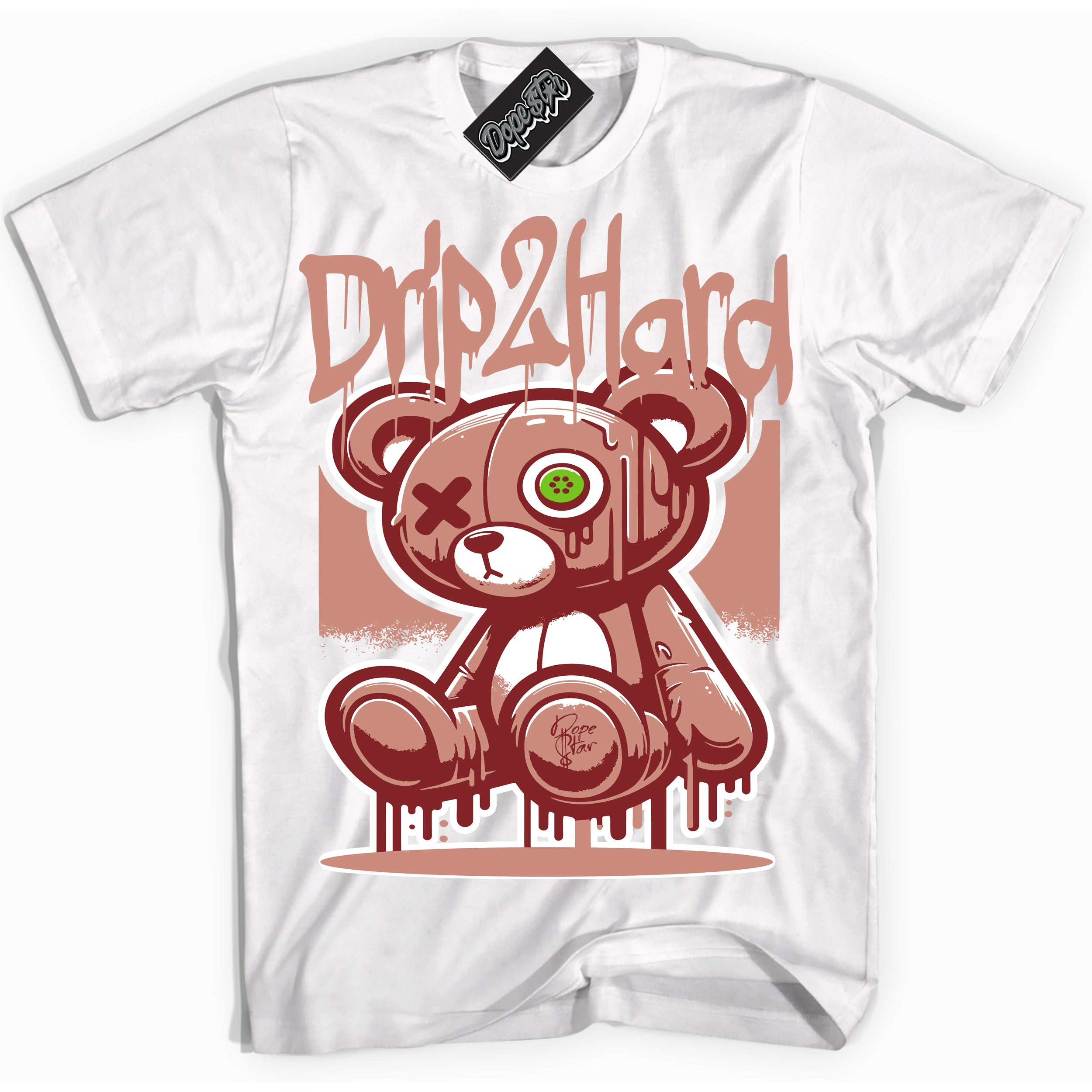 Cool White Shirt with “Drip 2 Hard” design that perfectly matches the Dune Red 13s Jordans.