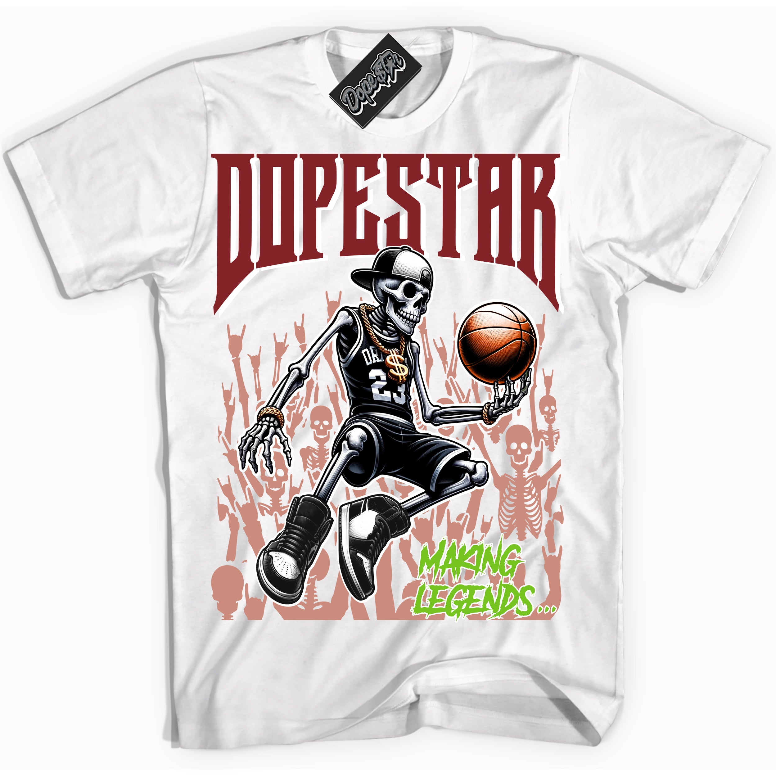 Cool White Shirt with “Making Legends” design that perfectly matches the Dune Red 13s Jordans.