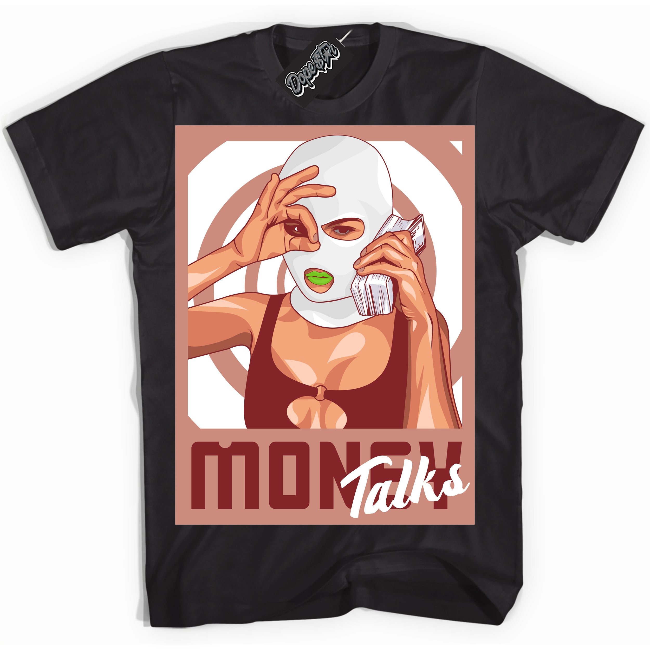 Cool Black Shirt with “Money Talks” design that perfectly matches the Dune Red 13s Jordans.