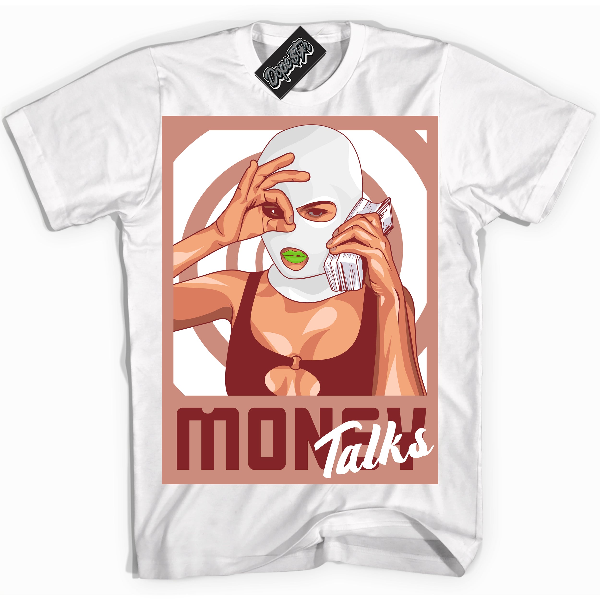 Cool White Shirt with “Money Talks” design that perfectly matches the Dune Red 13s Jordans.