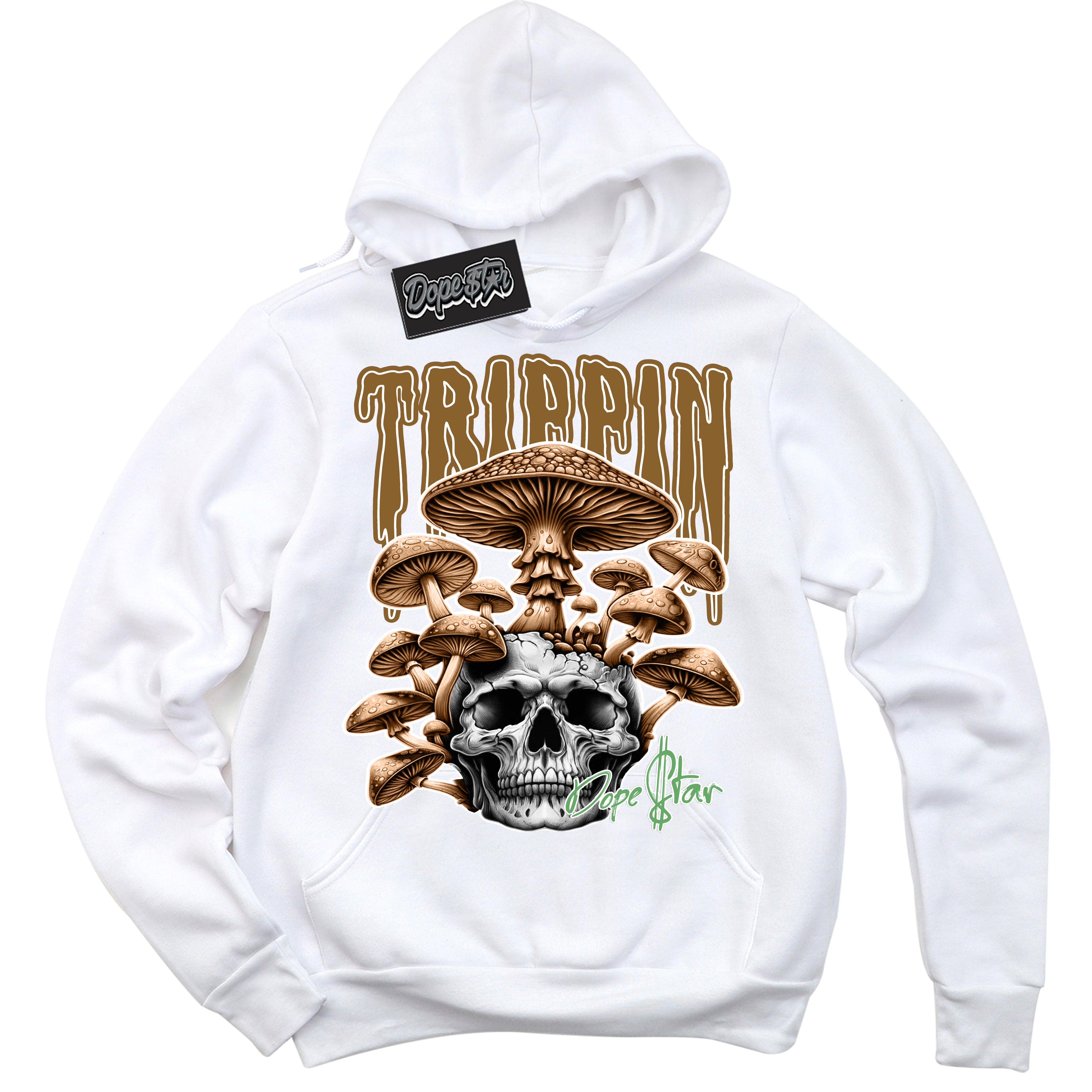 Cool White Hoodie with “ Trippin”  design that Perfectly Matches Wheat 13s Sneakers.