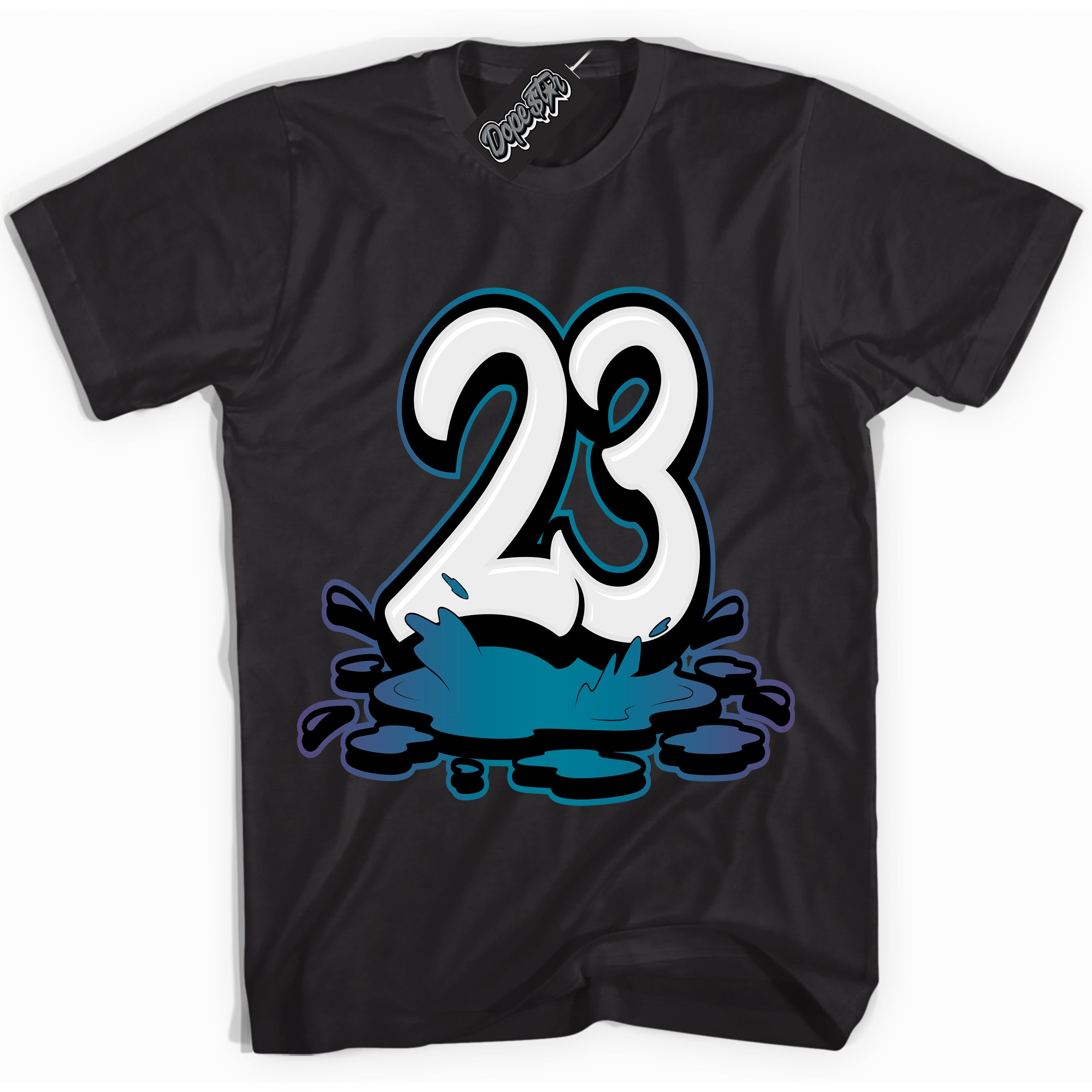 Cool Black Shirt with “ 23 Melting” design that perfectly matches Love Letter 14s Sneakers.