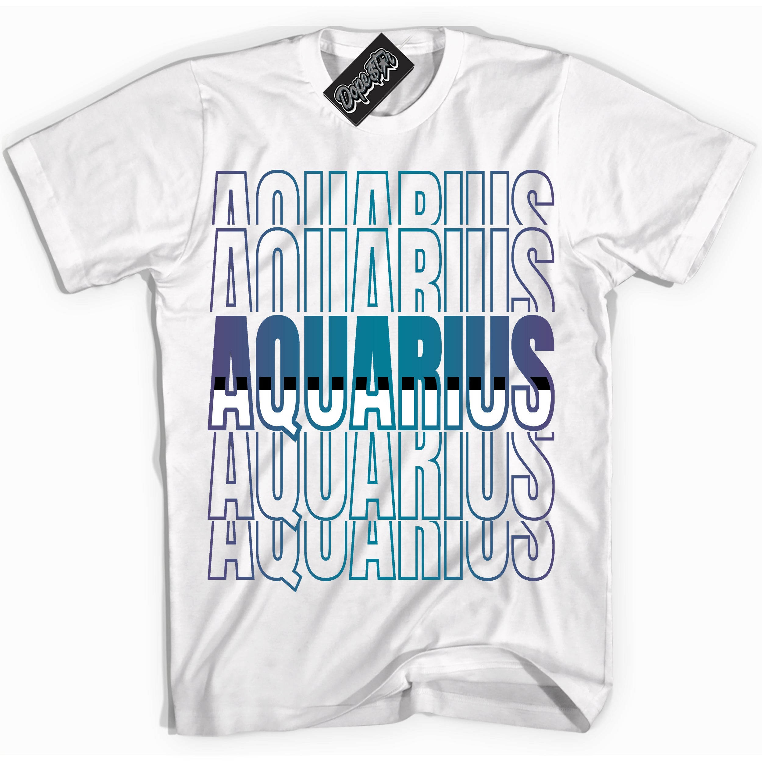 Cool White Shirt with “ Aquarius” design that perfectly matches Love Letter 14s Sneakers.